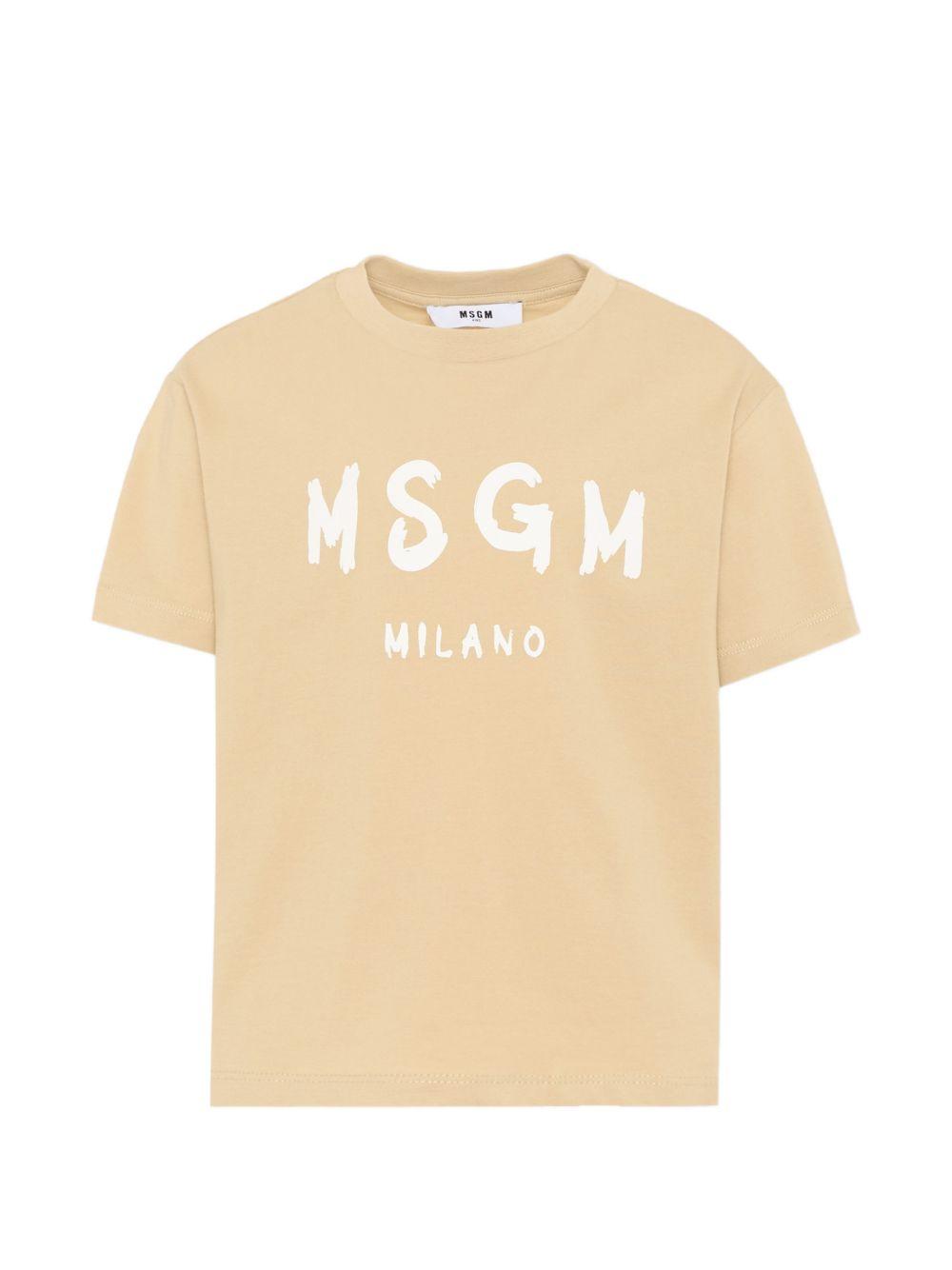 T-shirt con logo bianco S6MSJUTH001 092 MSGM KIDS 