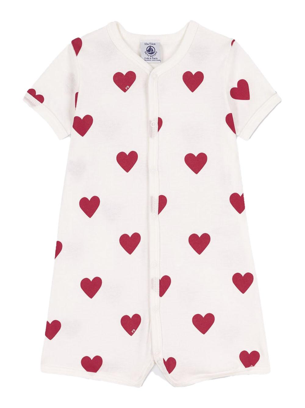 Tutina bianca con fantasia cuori A09HG 01 PETIT BATEAU KIDS 