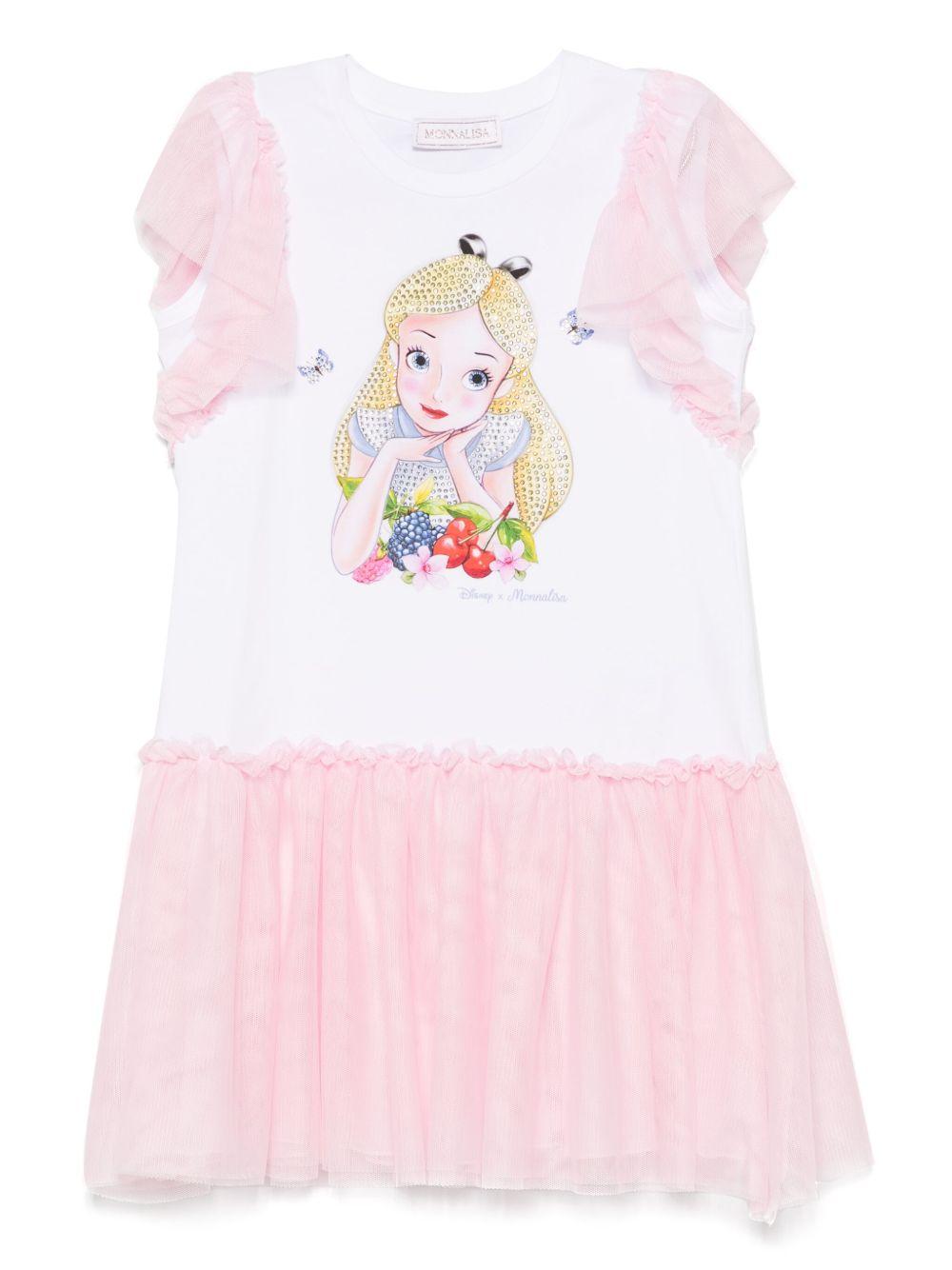 Abito Alice bianco e rosa in tulle