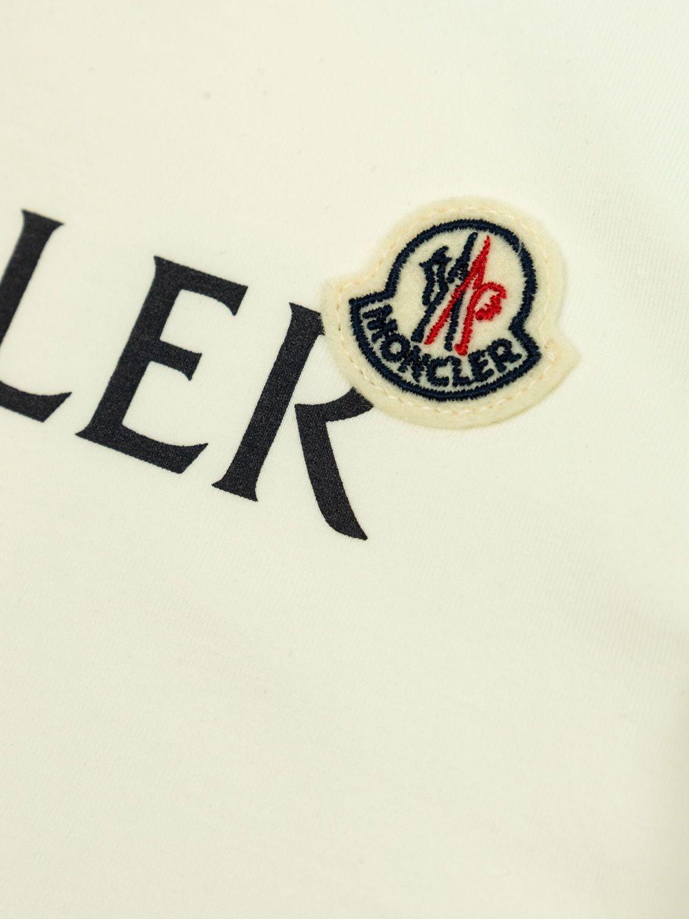 La t-shirt bianca neonato logo ricamo 9518C000078790N 034 MONCLER KIDS 