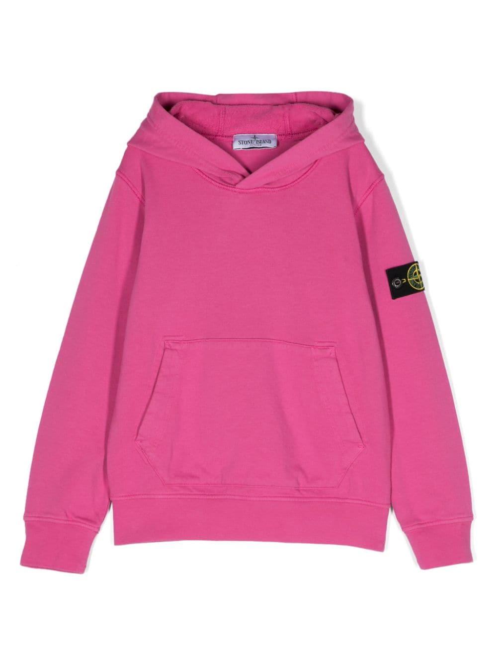 Felpa fucsia con cappuccio etichetta Compass