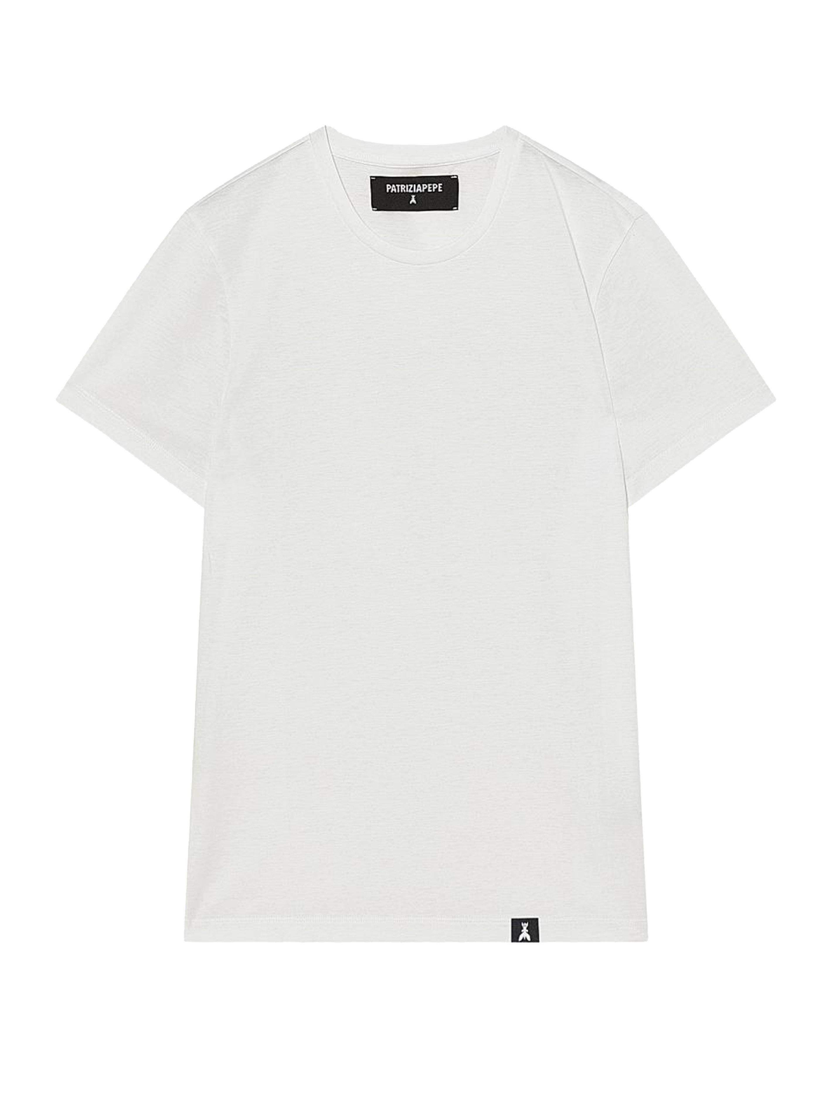 T-shirt basic mini etichetta fly bianca
