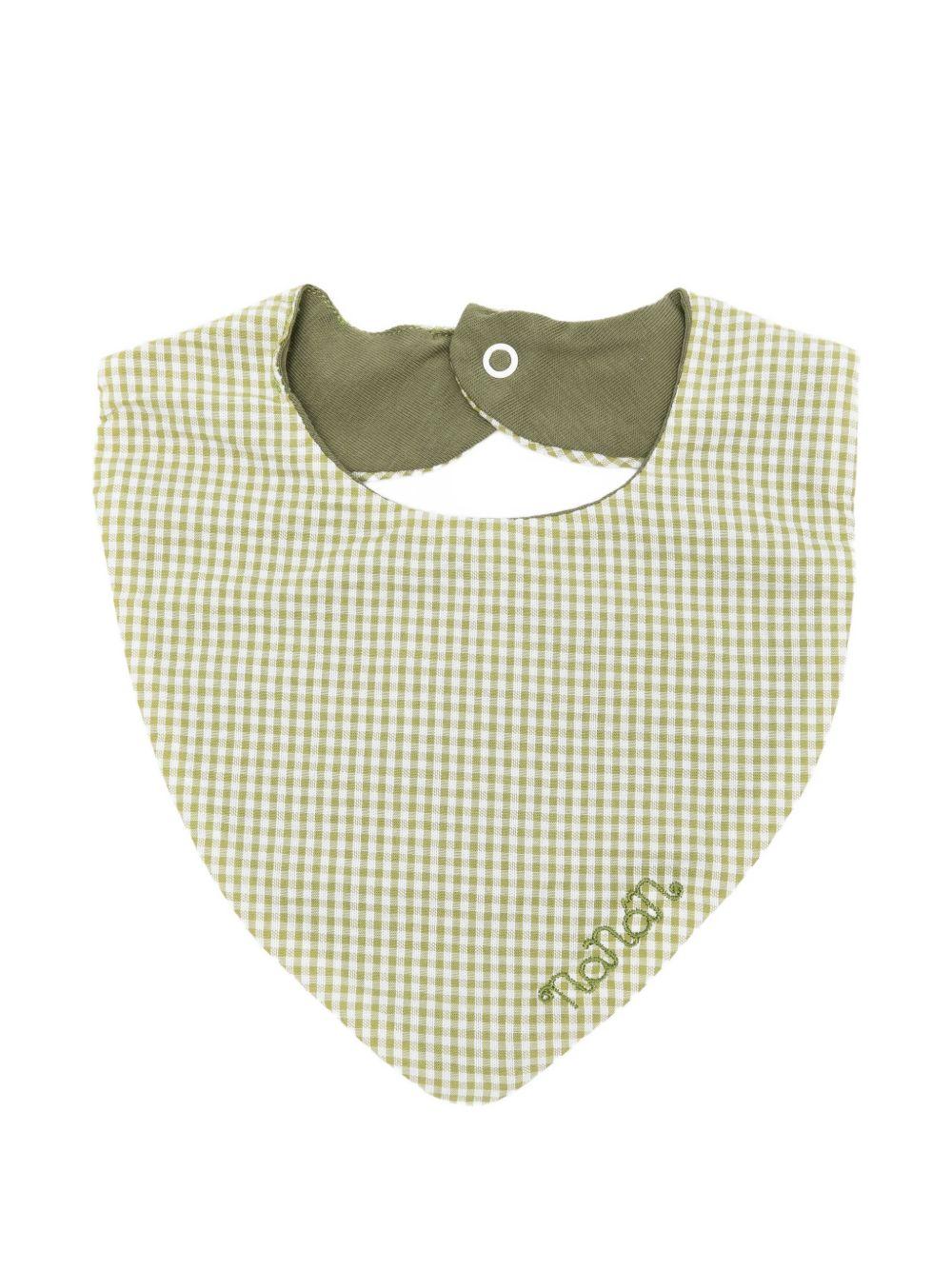 Bavaglino in cotone a quadretti vichy E26162 VERDE NANAN KIDS 