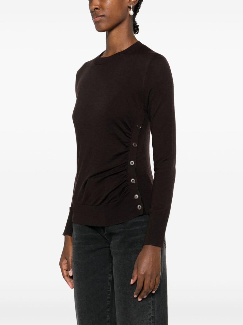 maglia diraspatura marrone lana