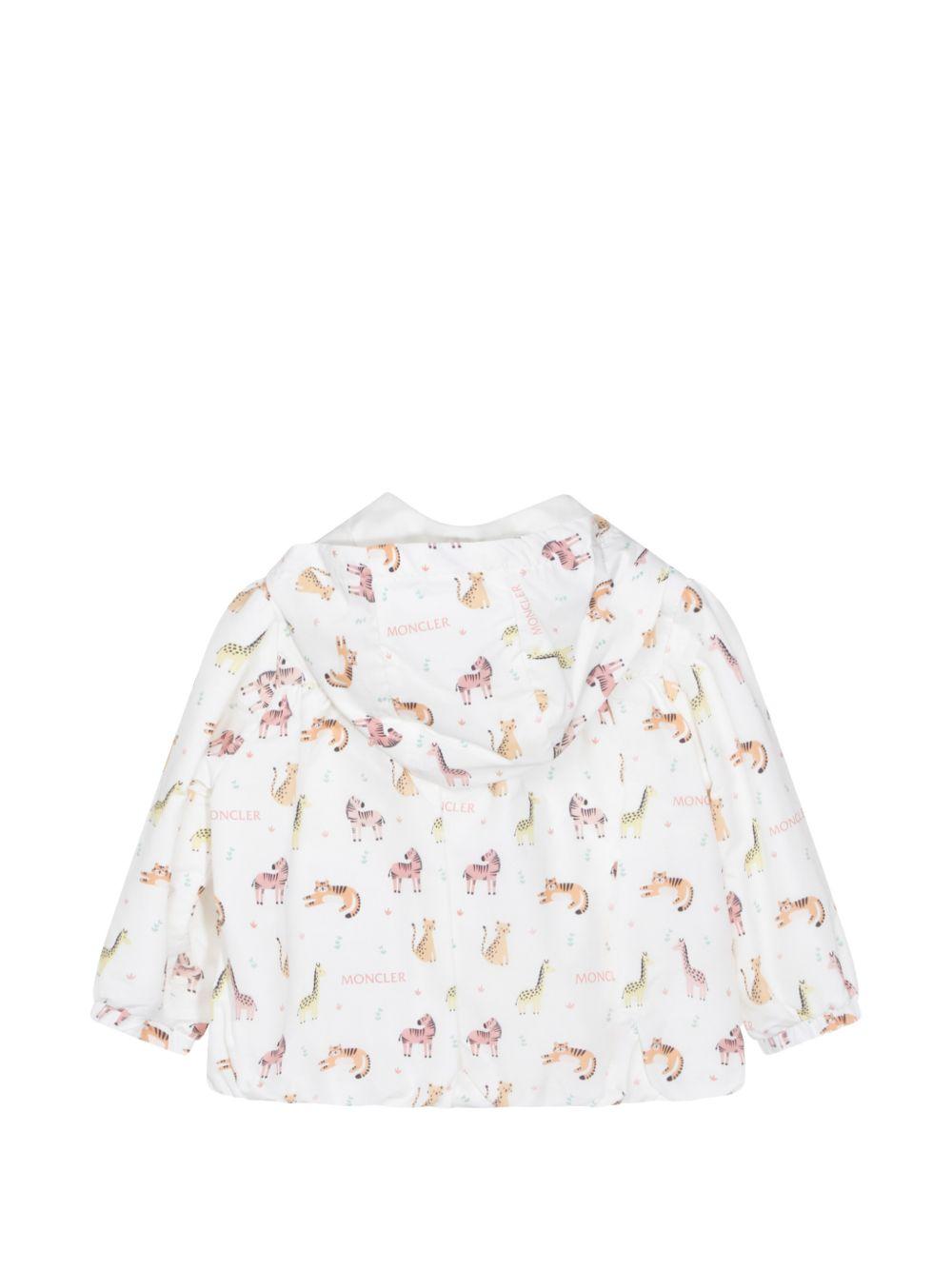 Giacca impermeabile con stampa animalier e cappuccio L19511A00012599HK F05 MONCLER KIDS 