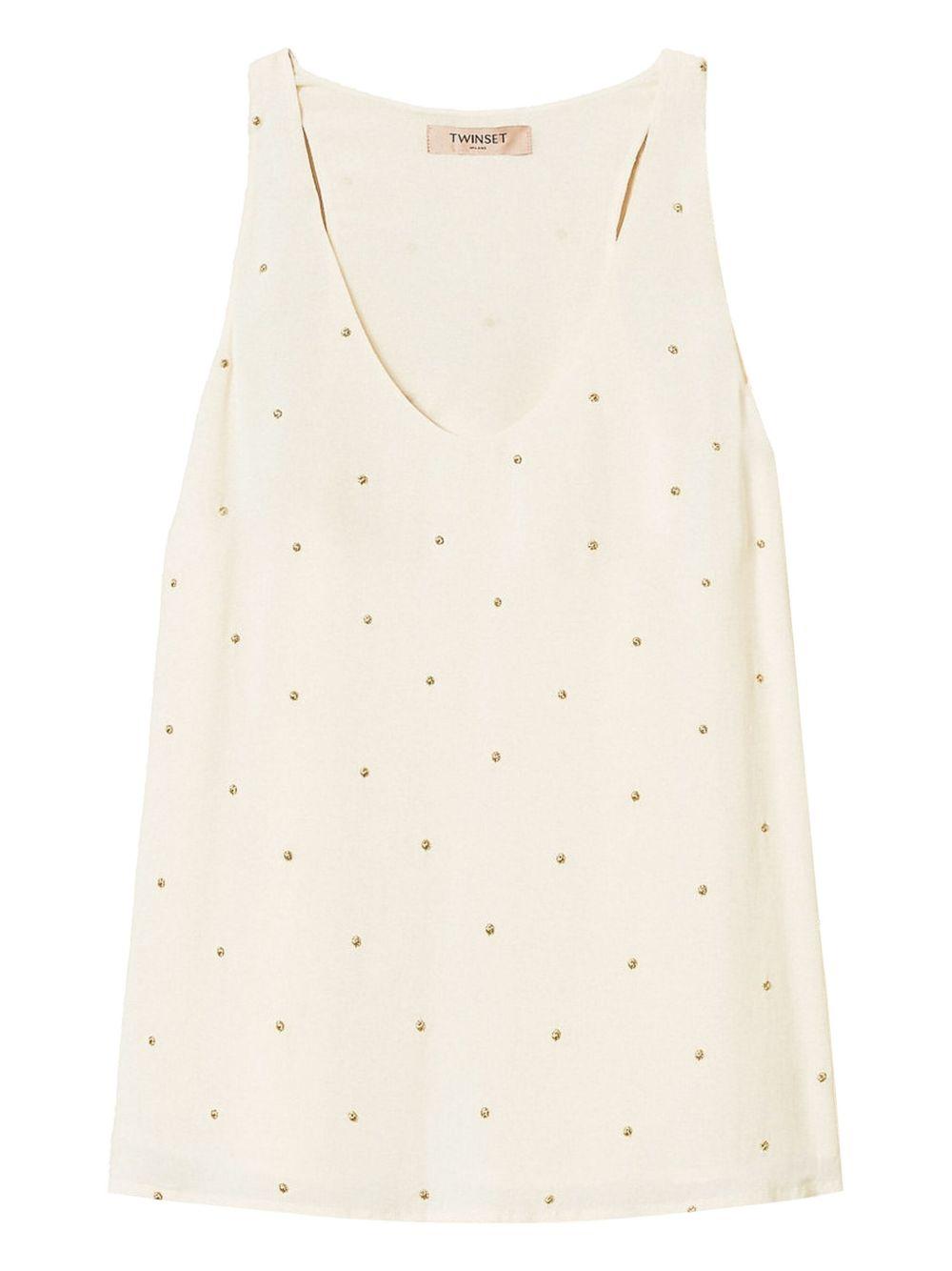 Canotta Bianca con Motivo a Pois 252TP2034 07222 TWINSET 