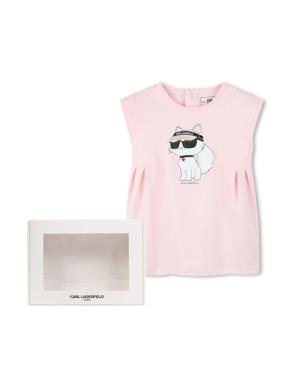 Abito rosa Karl cat neonata