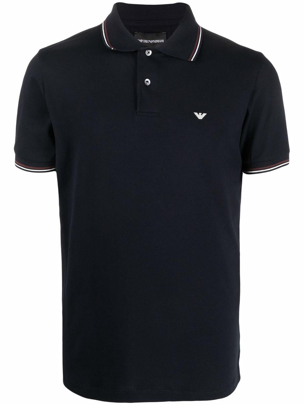 Polo blu con profili a righe 8N1FB41JPTZ 0920 EMPORIO ARMANI 