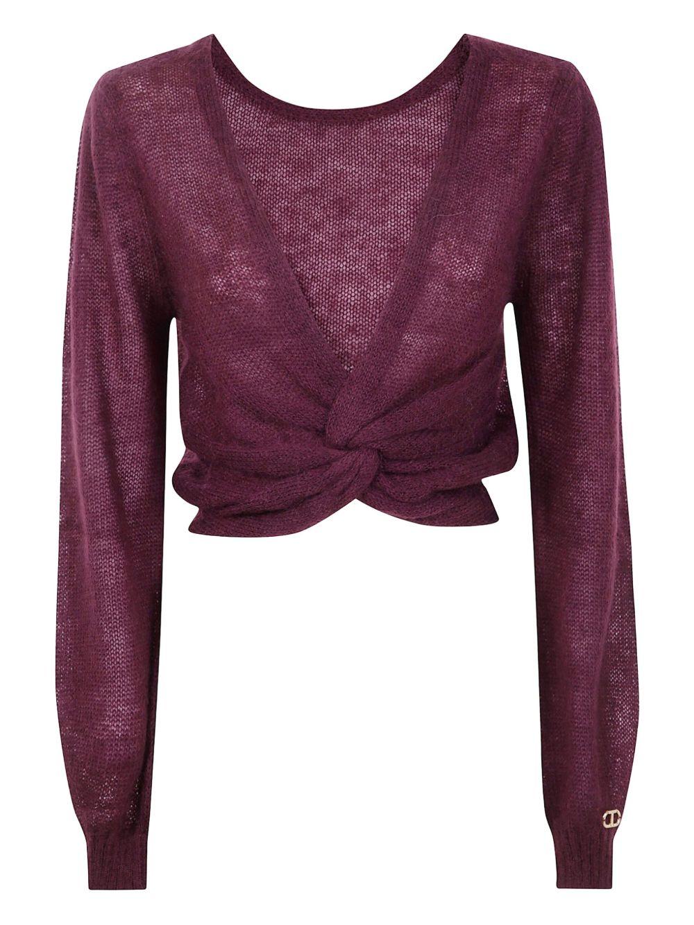 Maglione Borgogna con Design a Incrocio 252TP3525 05609 TWINSET 