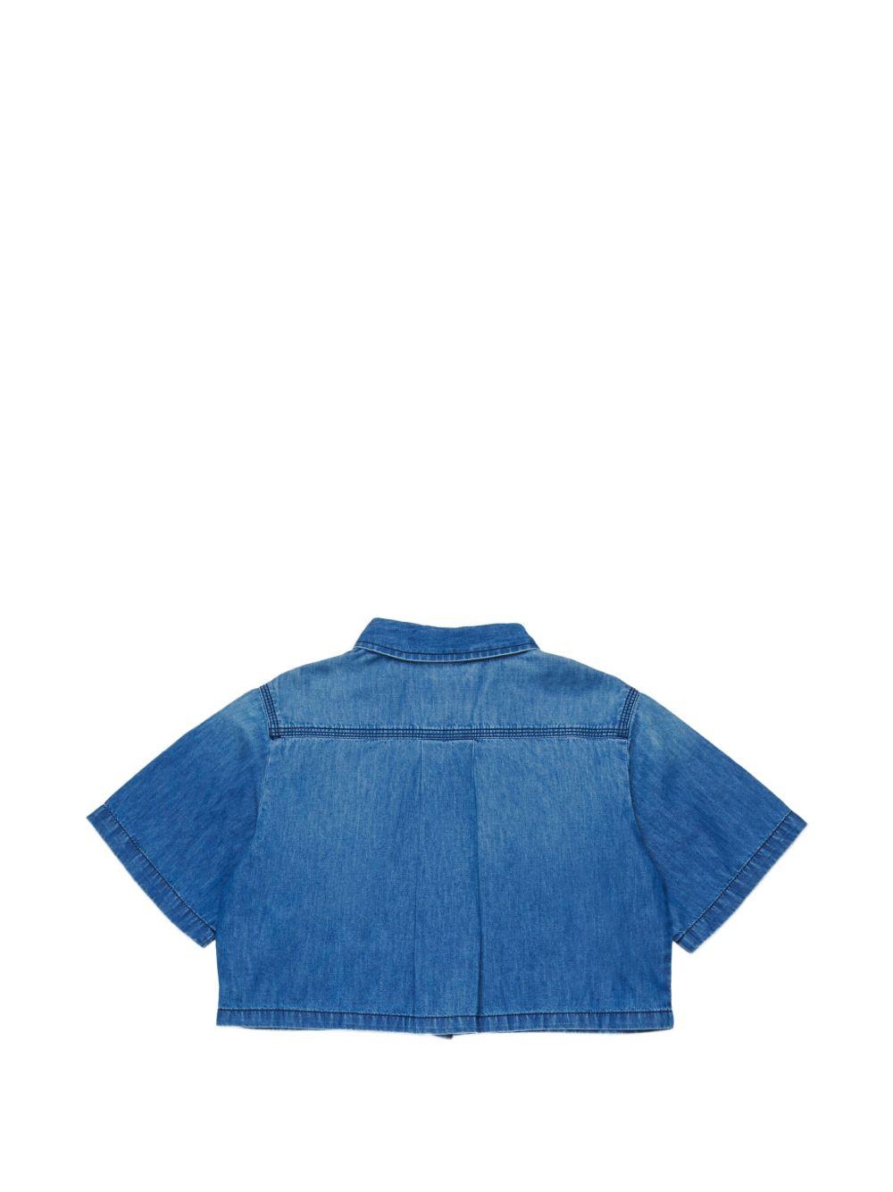 Camicia in denim corta con bottoni J02165KXBRW K01 DIESEL KIDS 