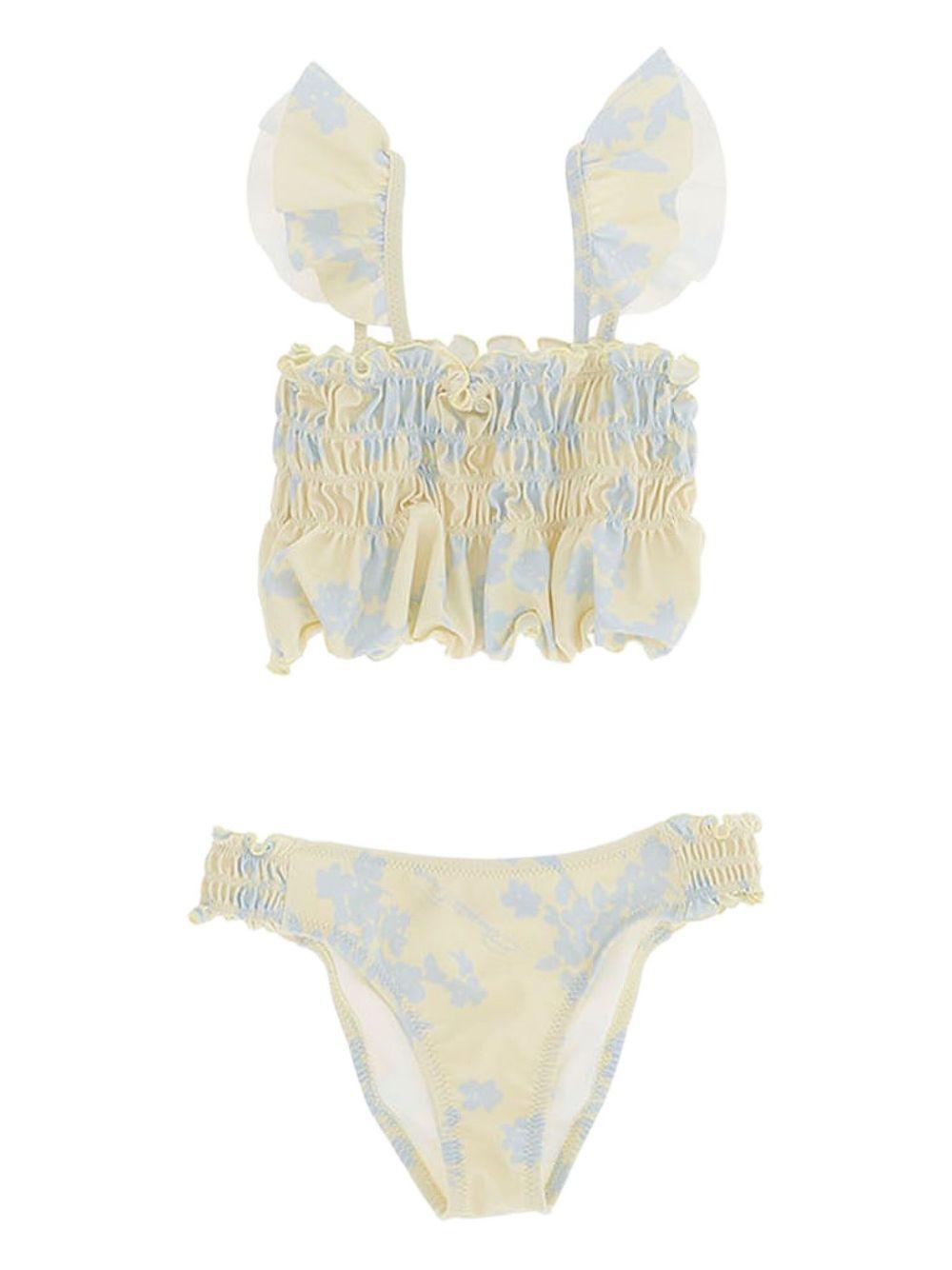 Costume lemonade/azzurro fantasia floreale (2pz)