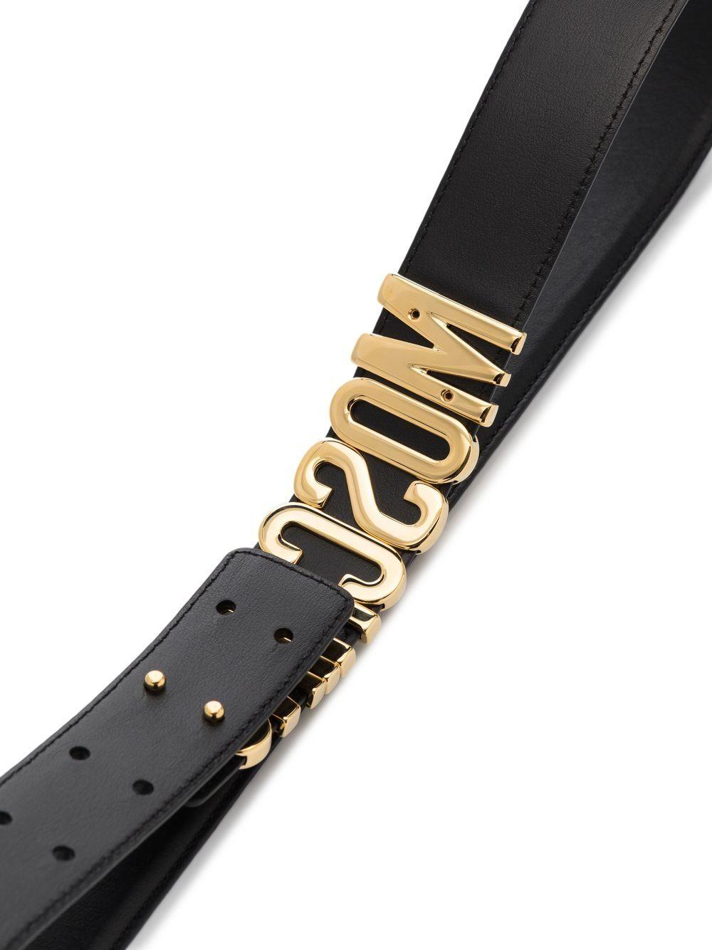 Cintura Nera in Pelle A80078001 0555 MOSCHINO 