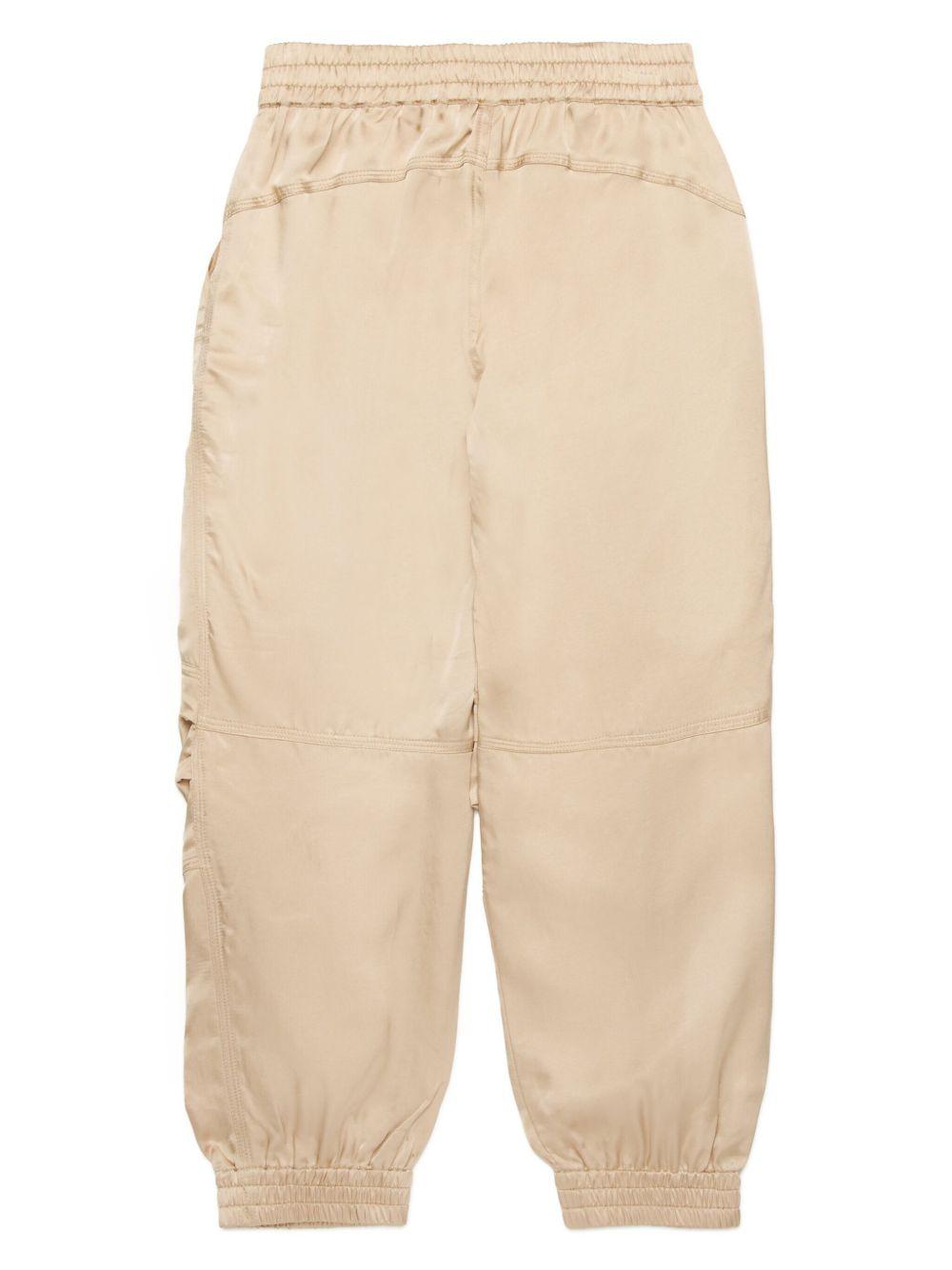 Pantalone cargo finish satinato beige