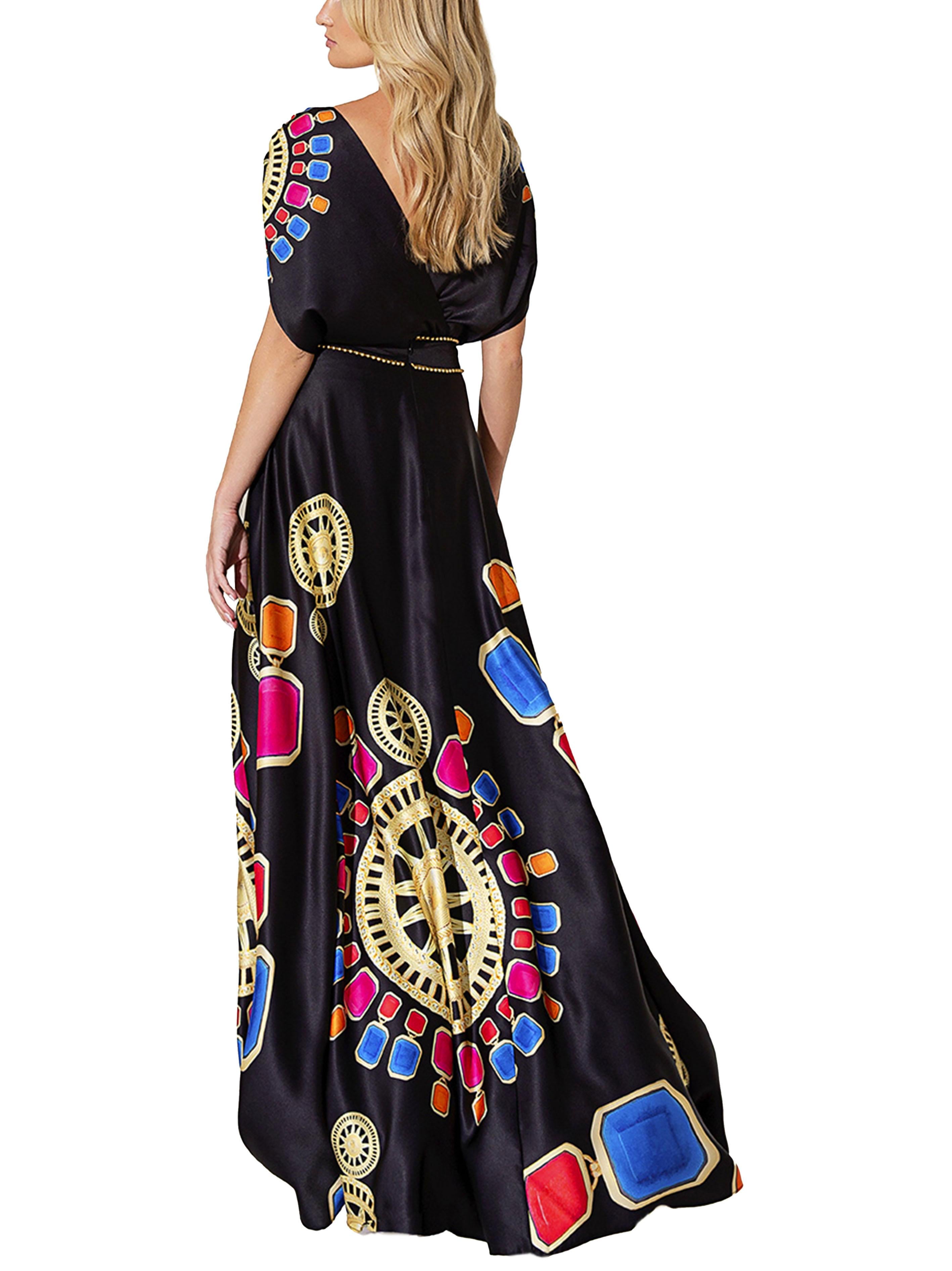 Blusa nera con fantasia <BR/> A4270T PRINT ALLURE 
