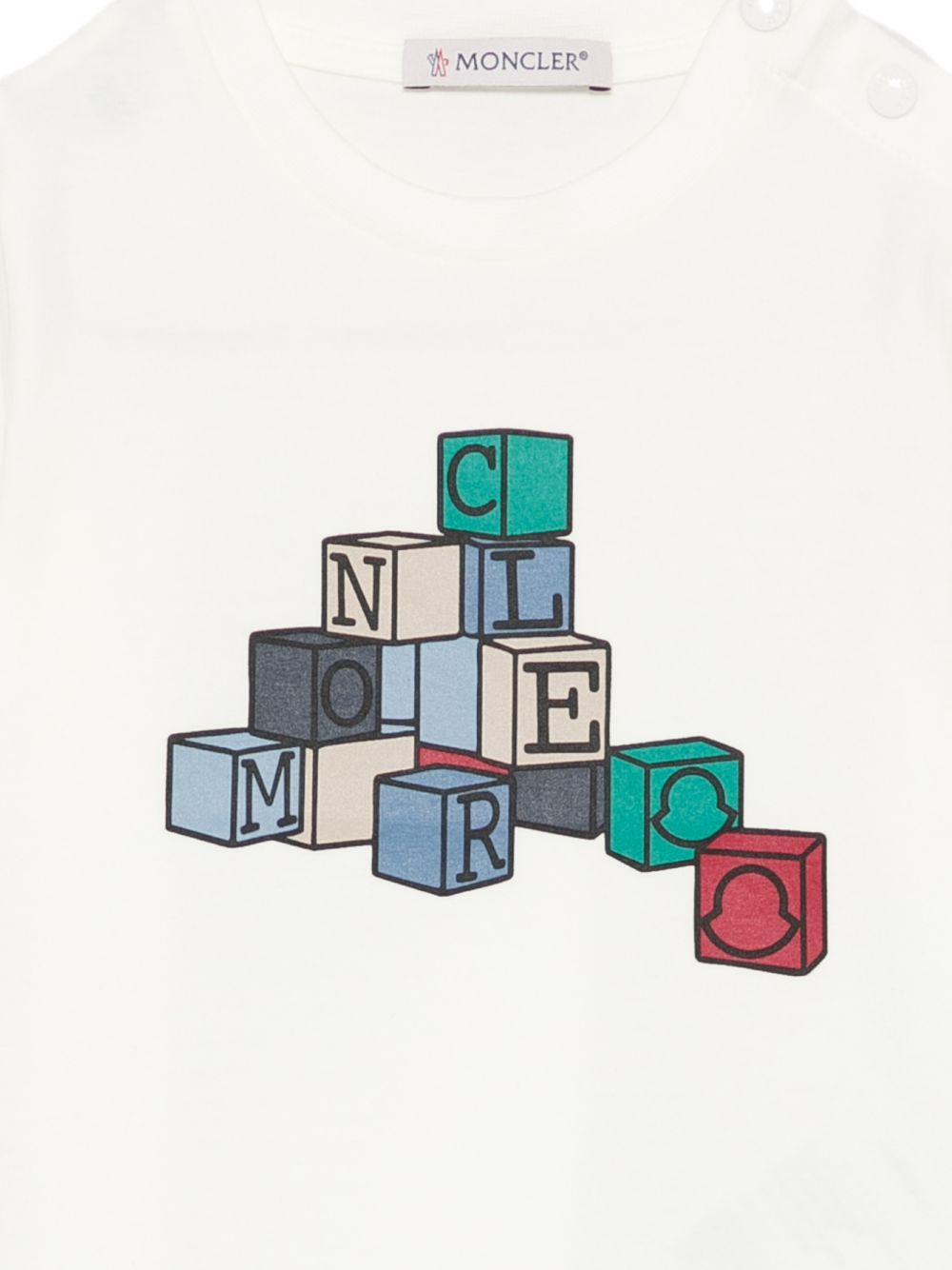 T-shirt in cotone con stampa cubi colorati L19518C0000389AUM 034 MONCLER KIDS 
