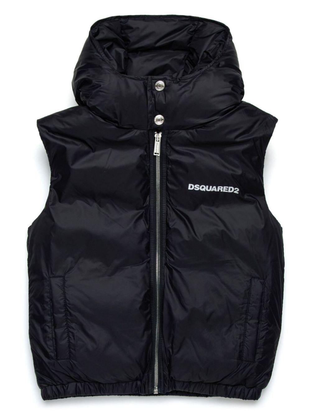 Gilet nero imbottito logo petto