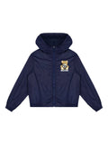 Blue jacket with teddy logo on the chest