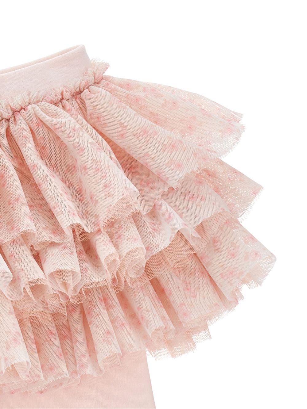 Set Pantaloni Rosa con Fiocco e Ricamo Floreale 35F5026000 0191 MONNALISA KIDS 