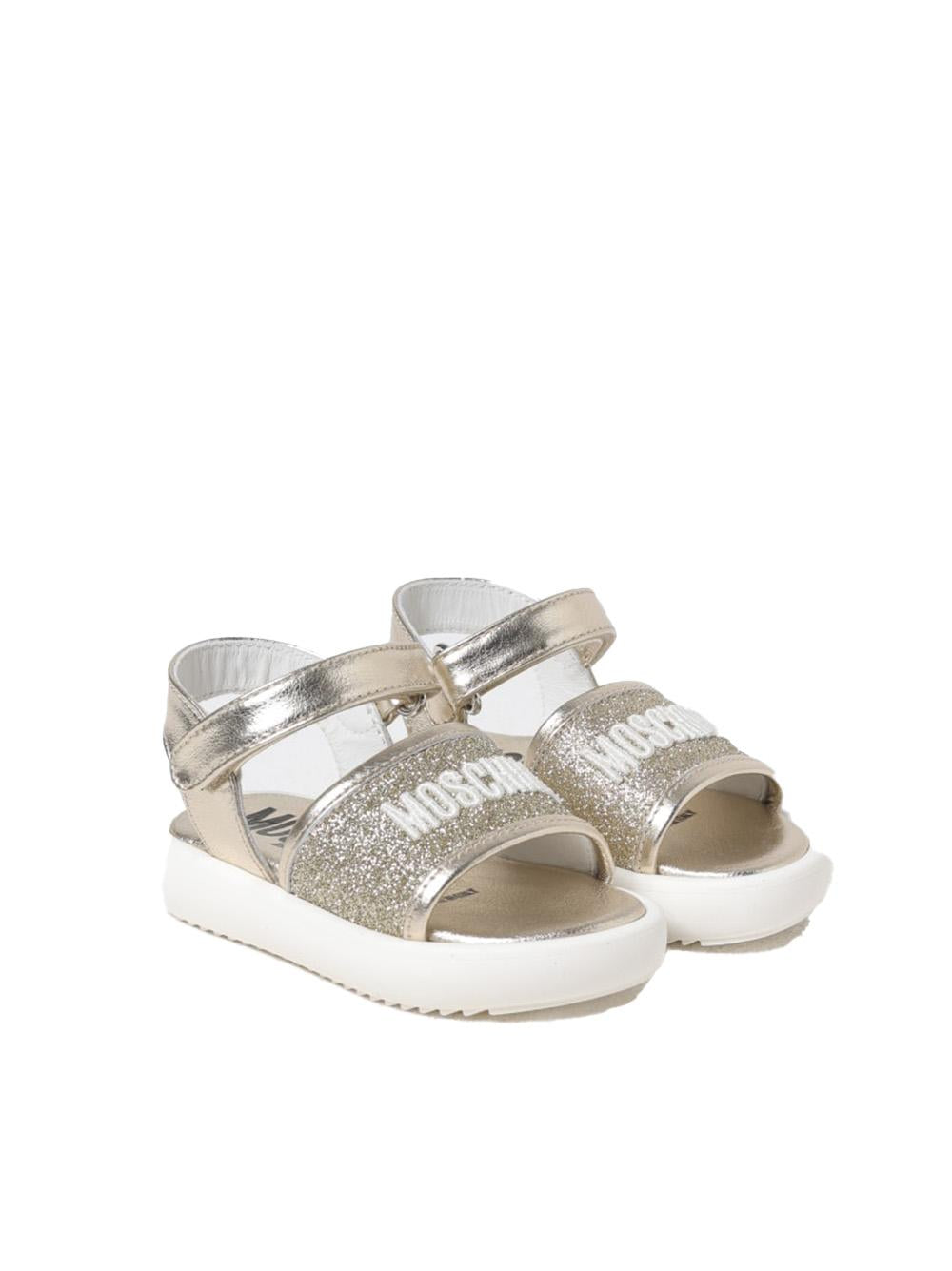 Sandali oro con glitter noenata 80419 01 MOSCHINO KIDS 