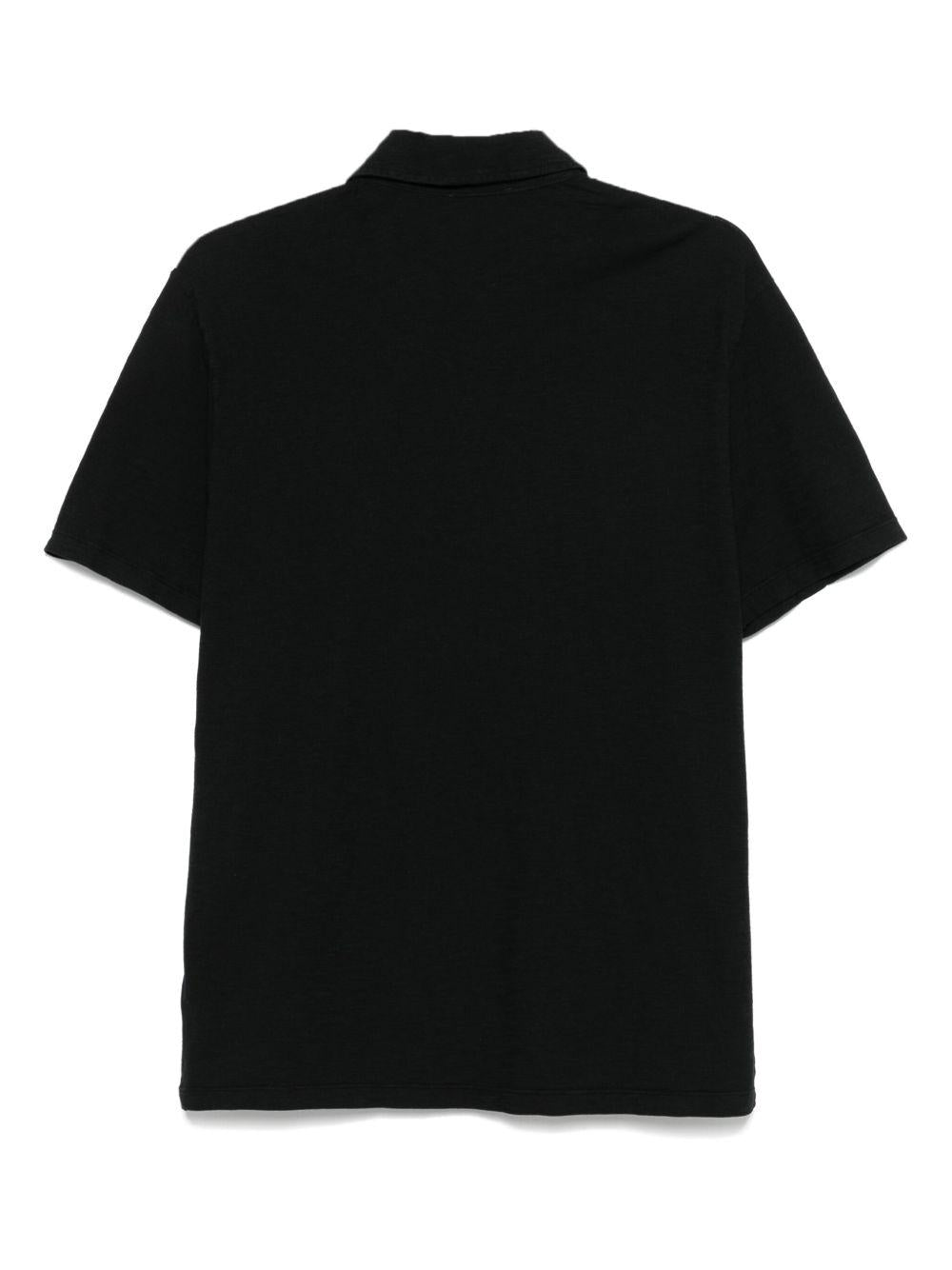 Polo nera in tessuto cotone