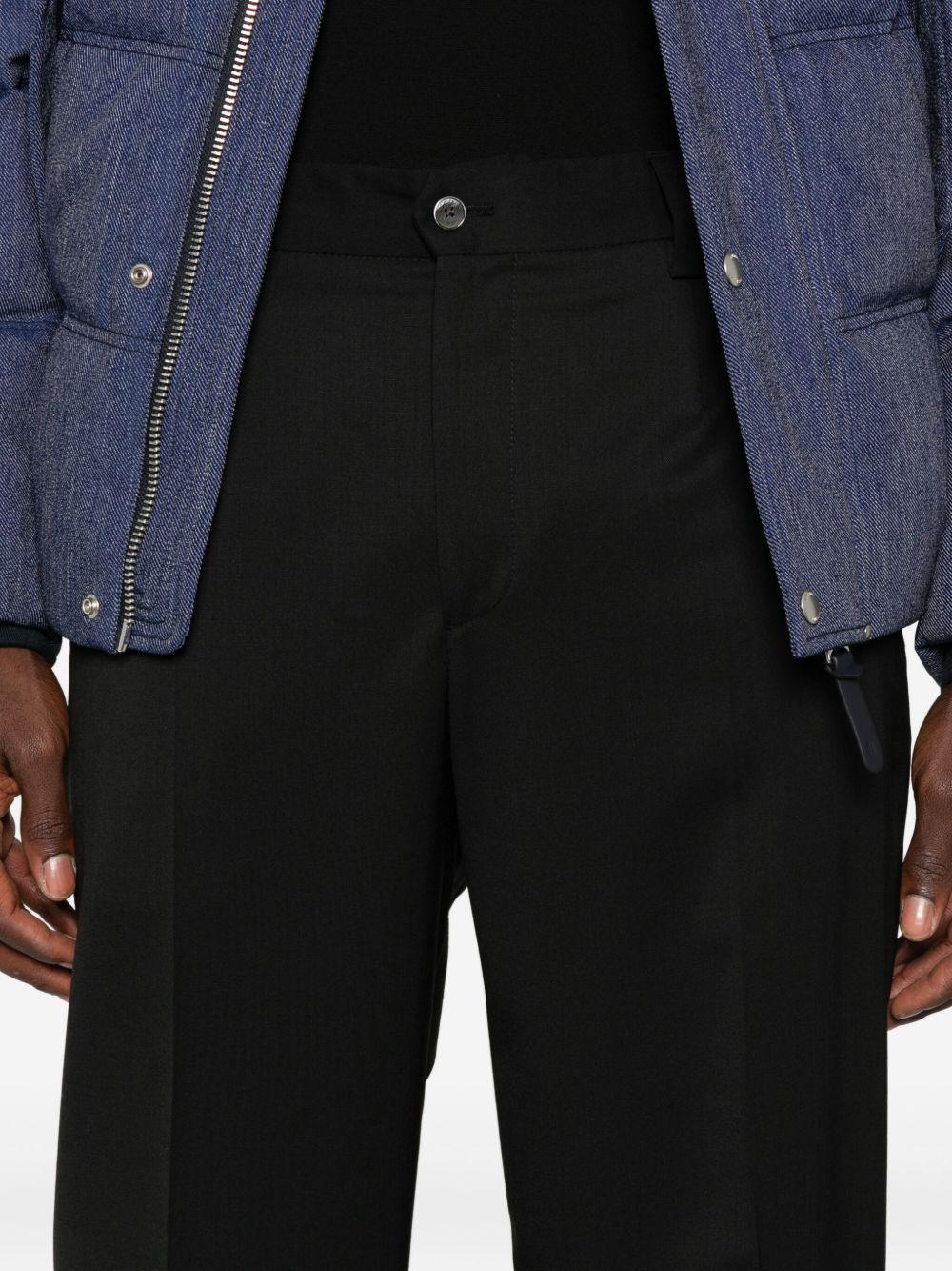 Pantaloni Dritti Neri con Pieghe PORTOFINOS400100 00010 BRIGLIA 