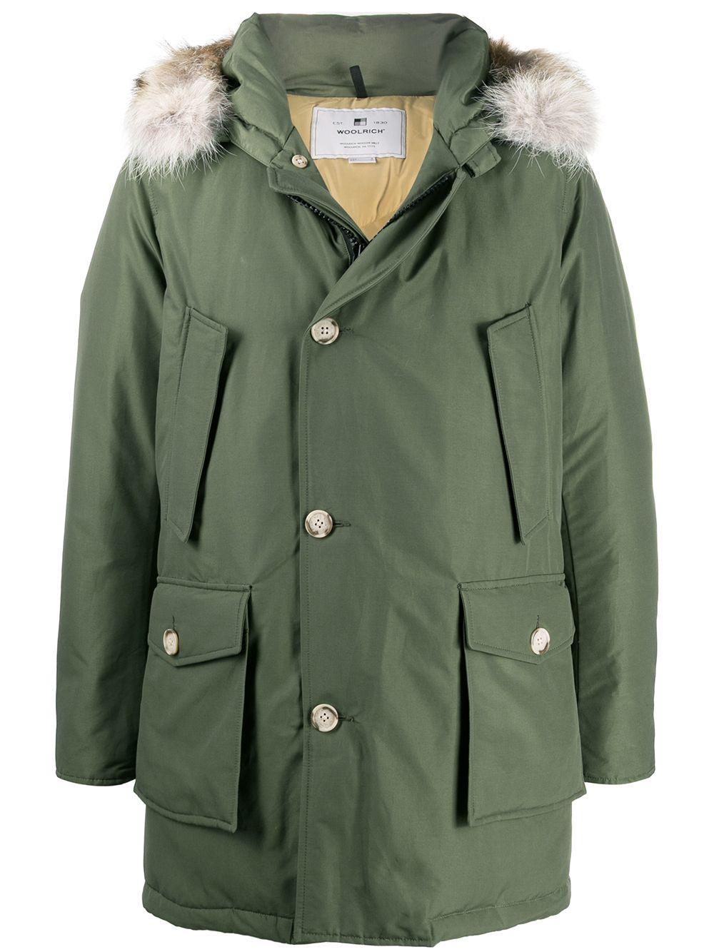 Parka verde cappuccio con pelliccia WOCPS2880UT108 GST WOOLRICH 