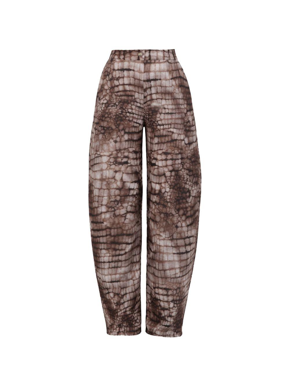 Pantaloni a vita alta stampa coccodrillo TU06061E2 644 ELISABETTA FRANCHI 