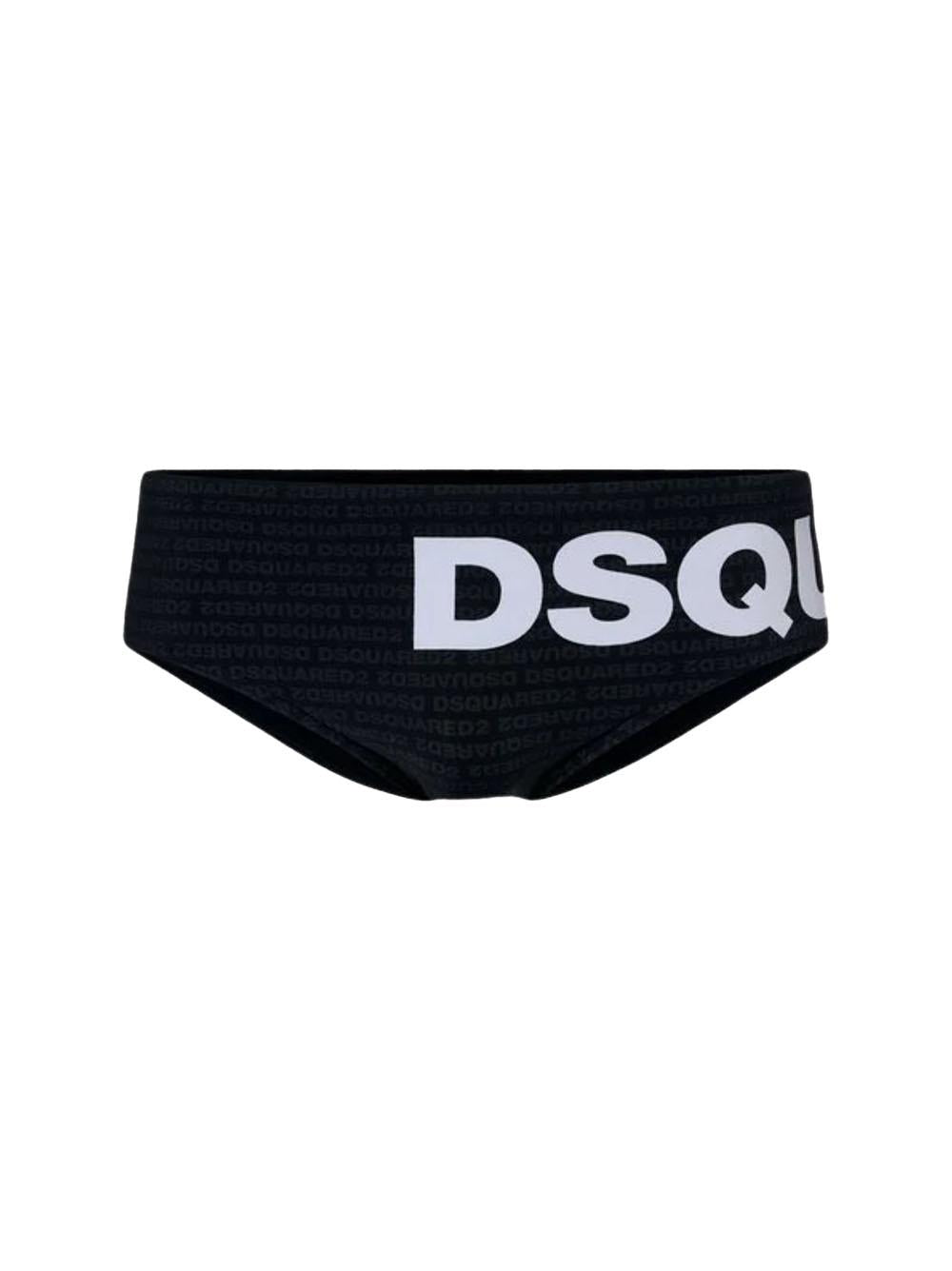 Costume slip nero logo all-over D7B2E5940 010 DSQUARED 