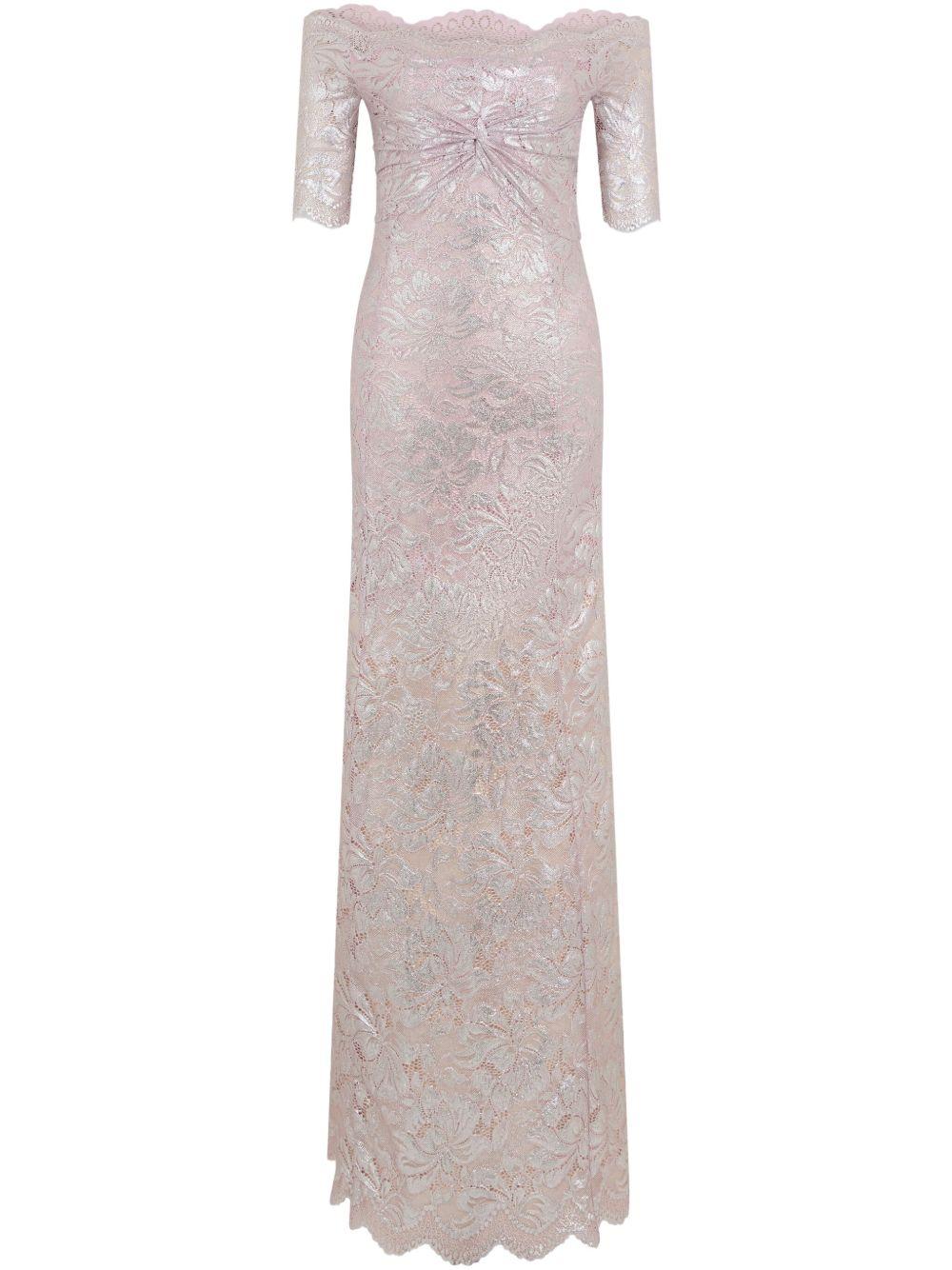 Abito rosa/argento in pizzo