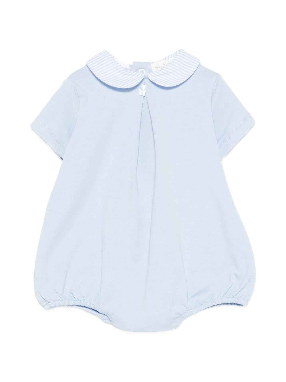 Tutina in cotone con colletto a righe E26128 AZZURRO NANAN KIDS 