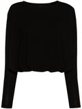 Black Draped Hem Sweater