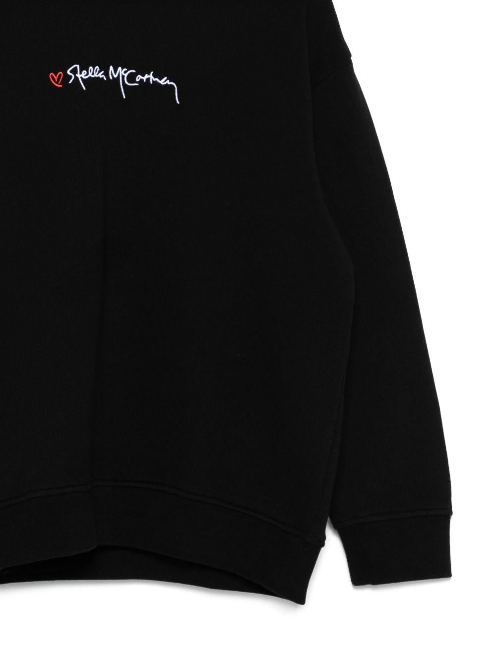 Felpa Nera con Cappuccio e Logo Ricamato TX4C40Z0453 961 STELLA MCCARTNEY KIDS 