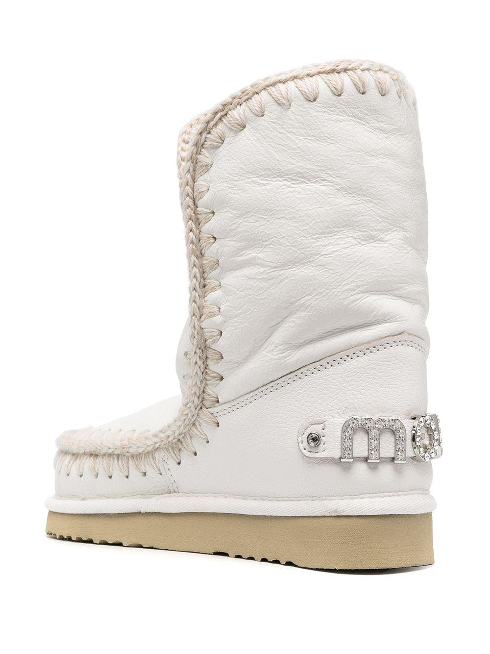 Stivale eskimo 24 logo strass bianco