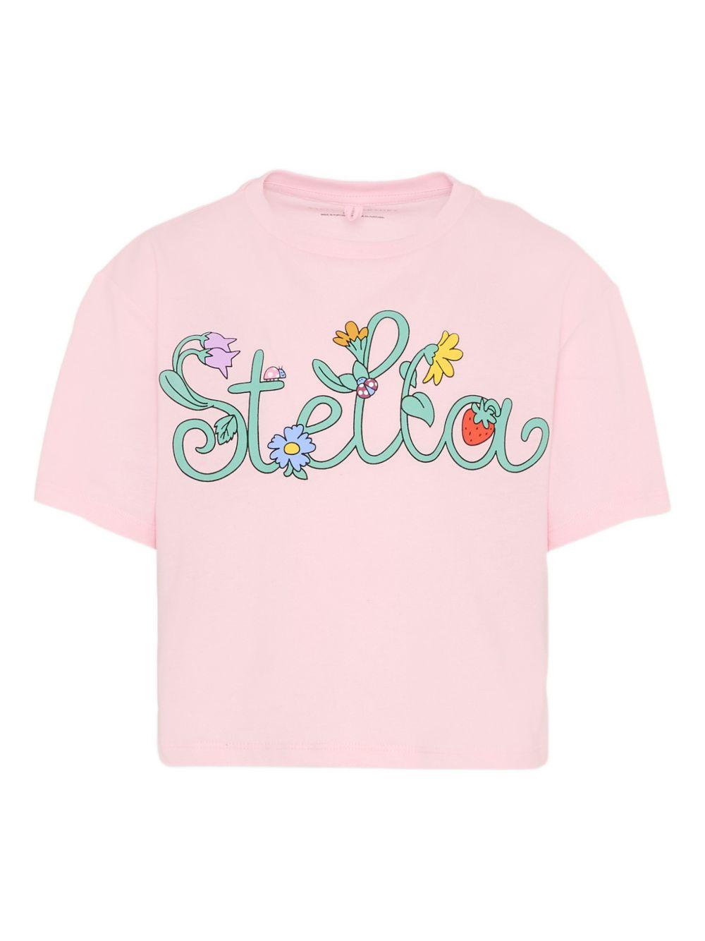 T-shirt con scritta Stella TY8A31Z0434 51R STELLA MCCARTNEY KIDS 