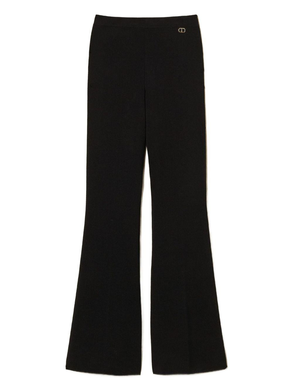 Pantaloni Neri Svasati con Logo 252TP3206 00006 TWINSET 