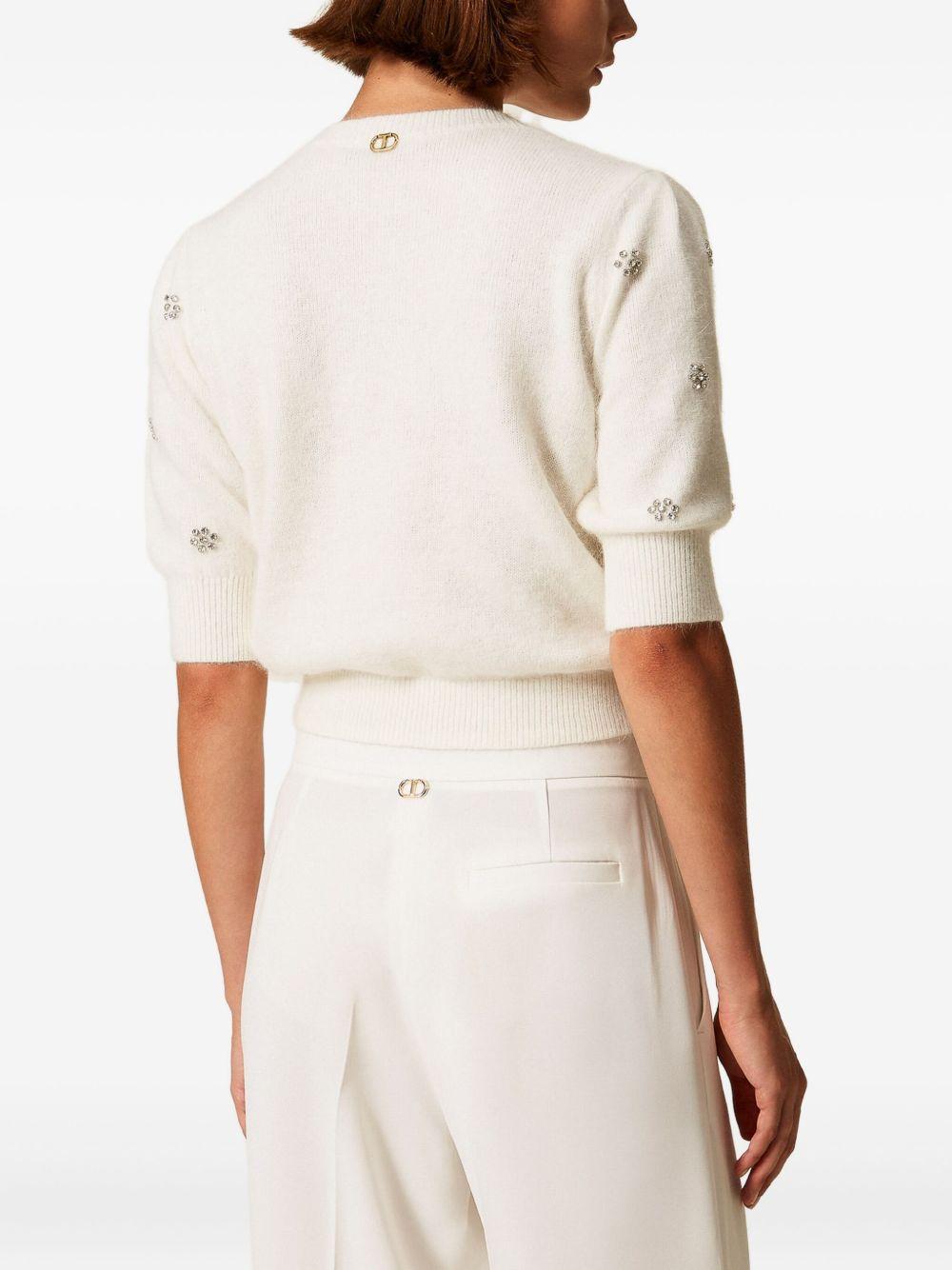 Maglione con Cristalli e Maniche a Palloncino 252TT3181 00282 TWINSET 