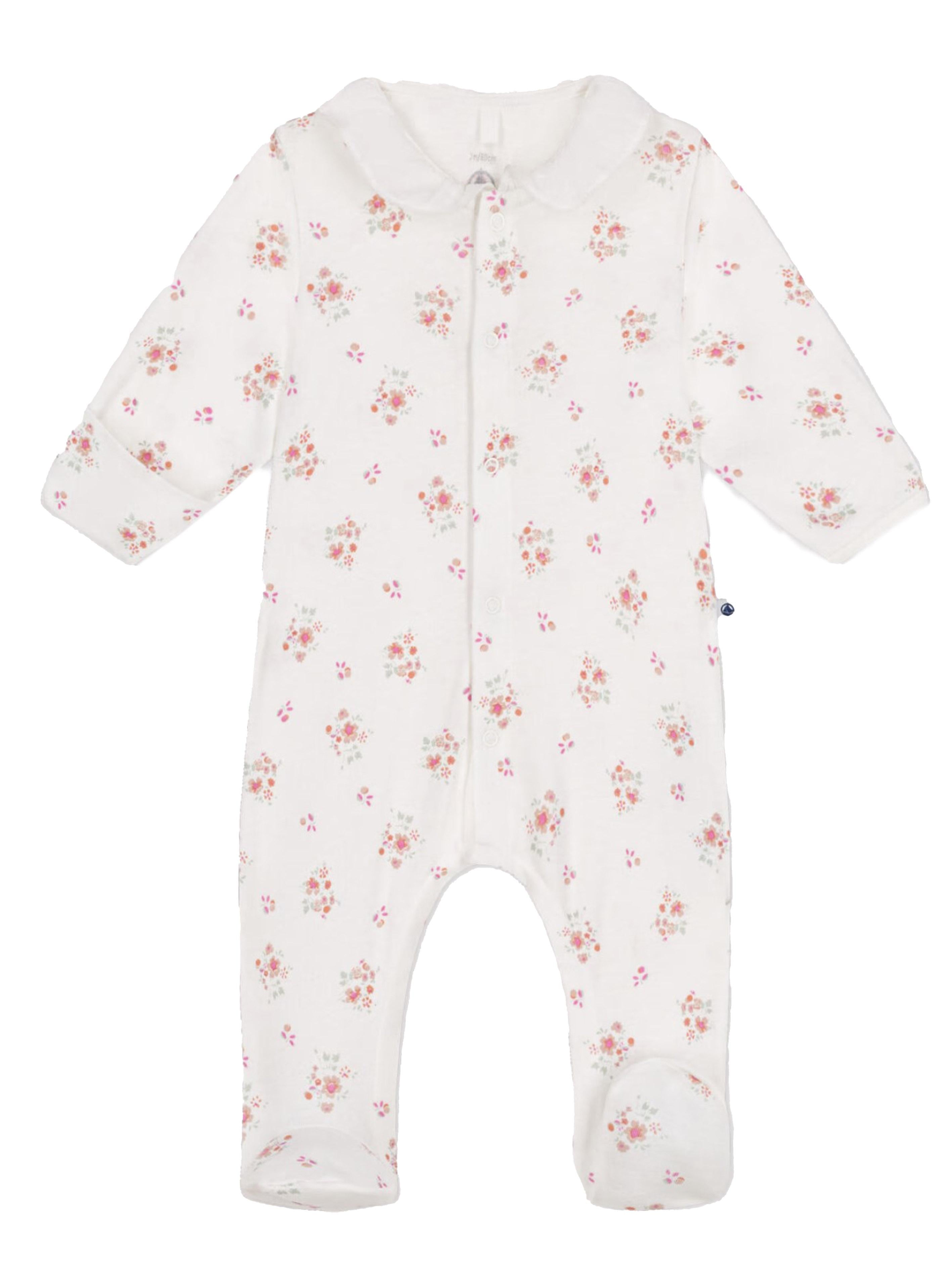 Body con fantasia floreale bianco neonata A0AV5 01 PETIT BATEAU KIDS 
