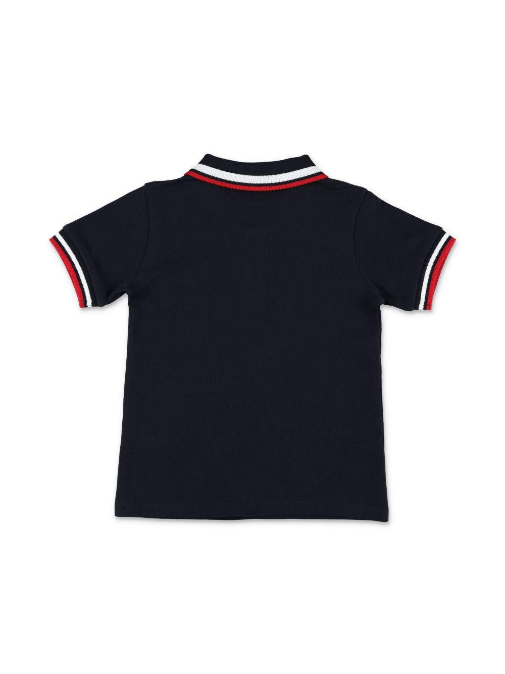 Polo in cotone con collo ricamato L19518A000028496F 778 MONCLER KIDS 