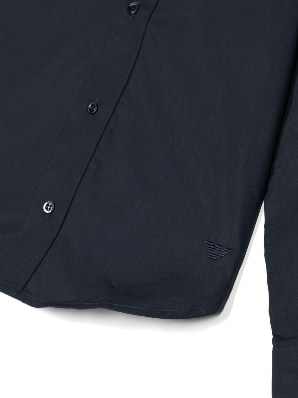 Camicia blu logo ricamo
