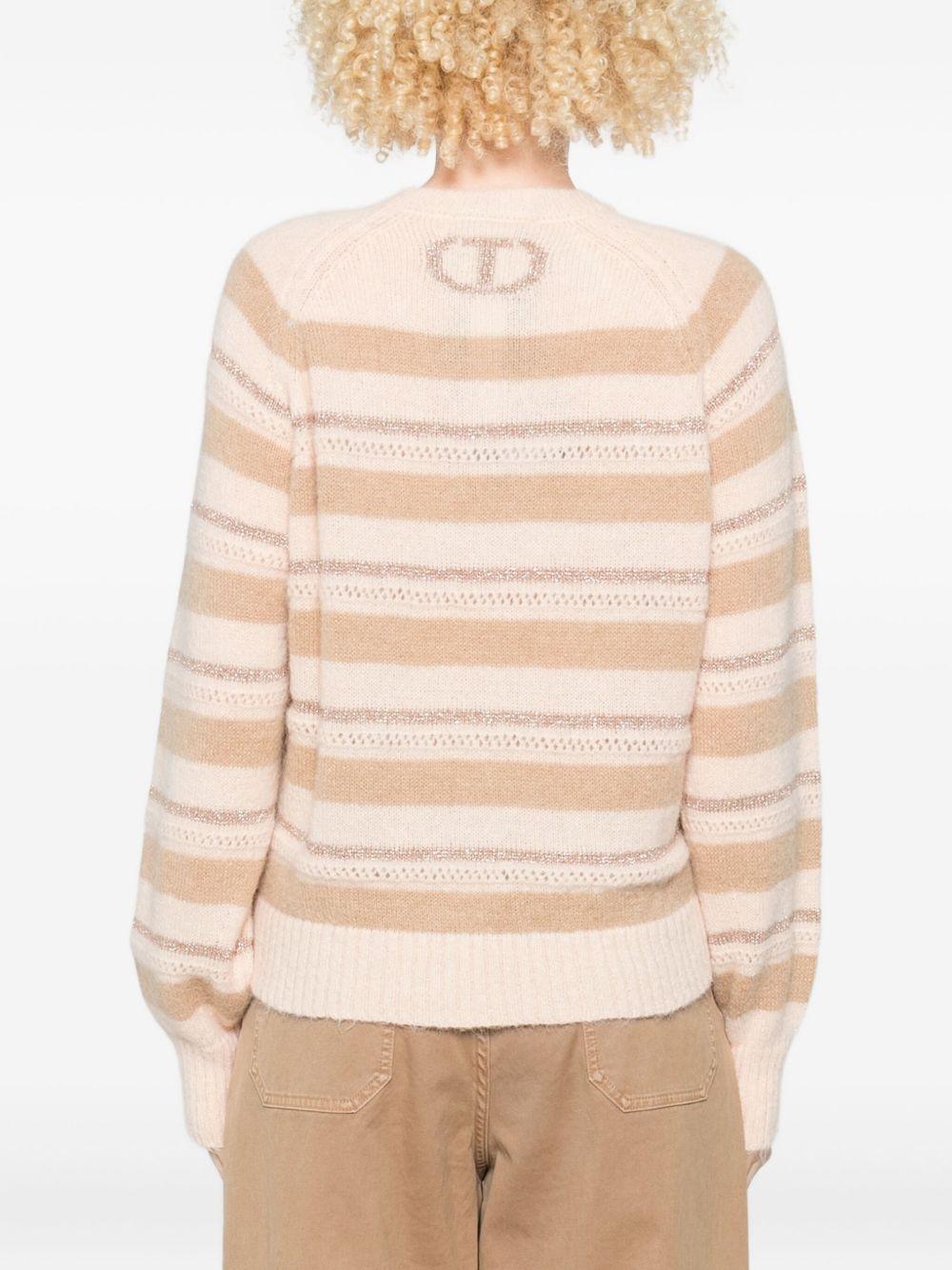 Maglione a Righe con Lurex e Maniche Raglan 252TT3071 13009 TWINSET 