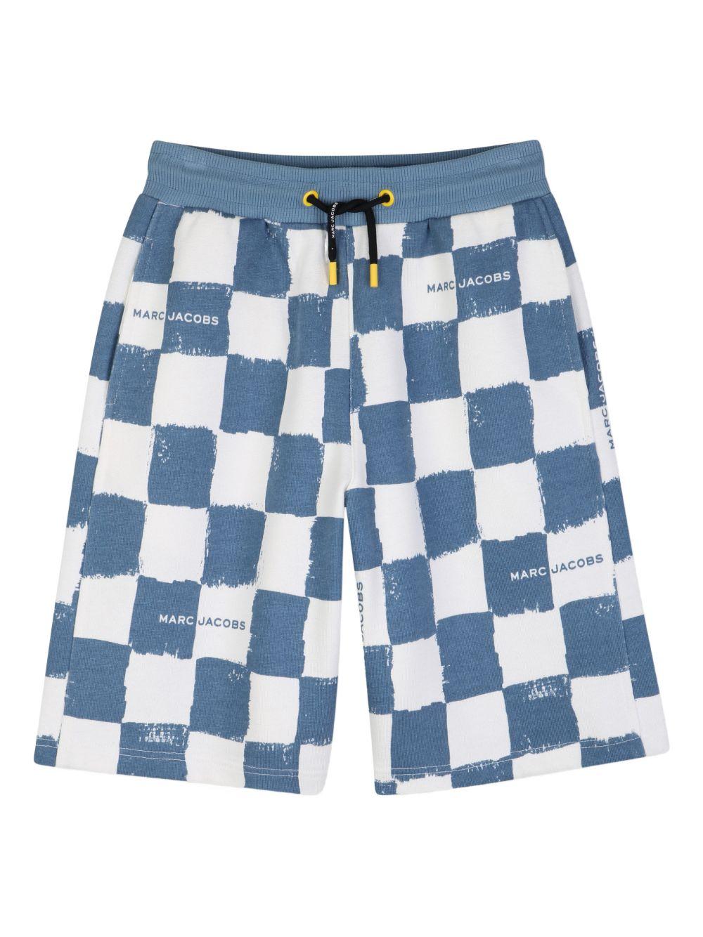 Bermuda a scacchi con logo W60790 80B MARC JACOBS KIDS 