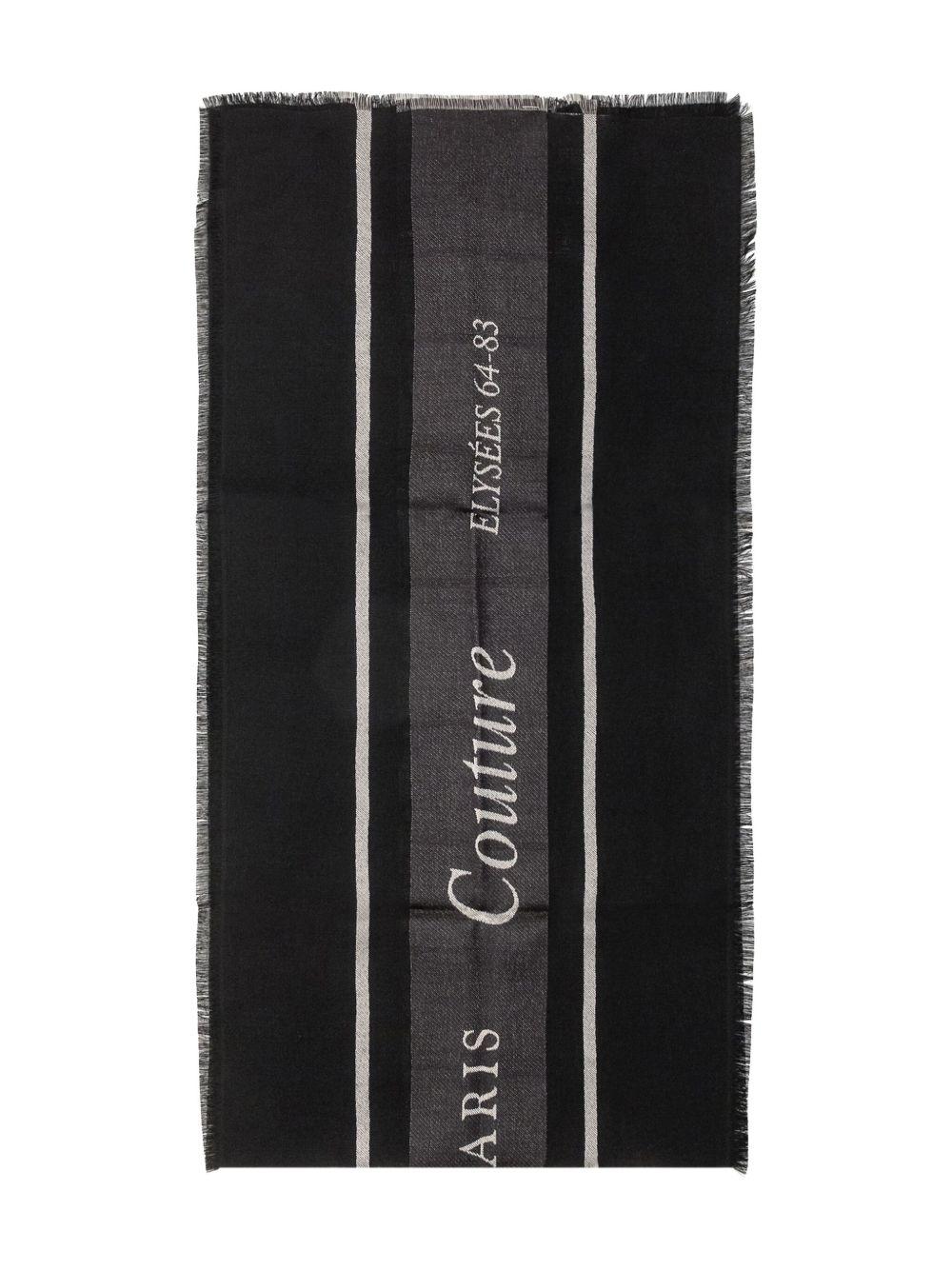 Foulard Nero con Logo e Bordi Siliacciati BX0B23Z3392 930AV BALMAIN KIDS 