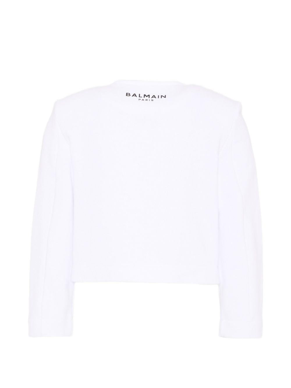 Cardigan con bottoni dorati BY2B04Z3183 100NE BALMAIN KIDS 