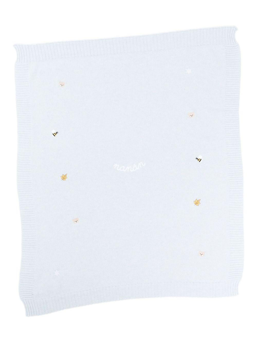 Coperta azzurra con ricamo I25012 AZZURRO NANAN KIDS 