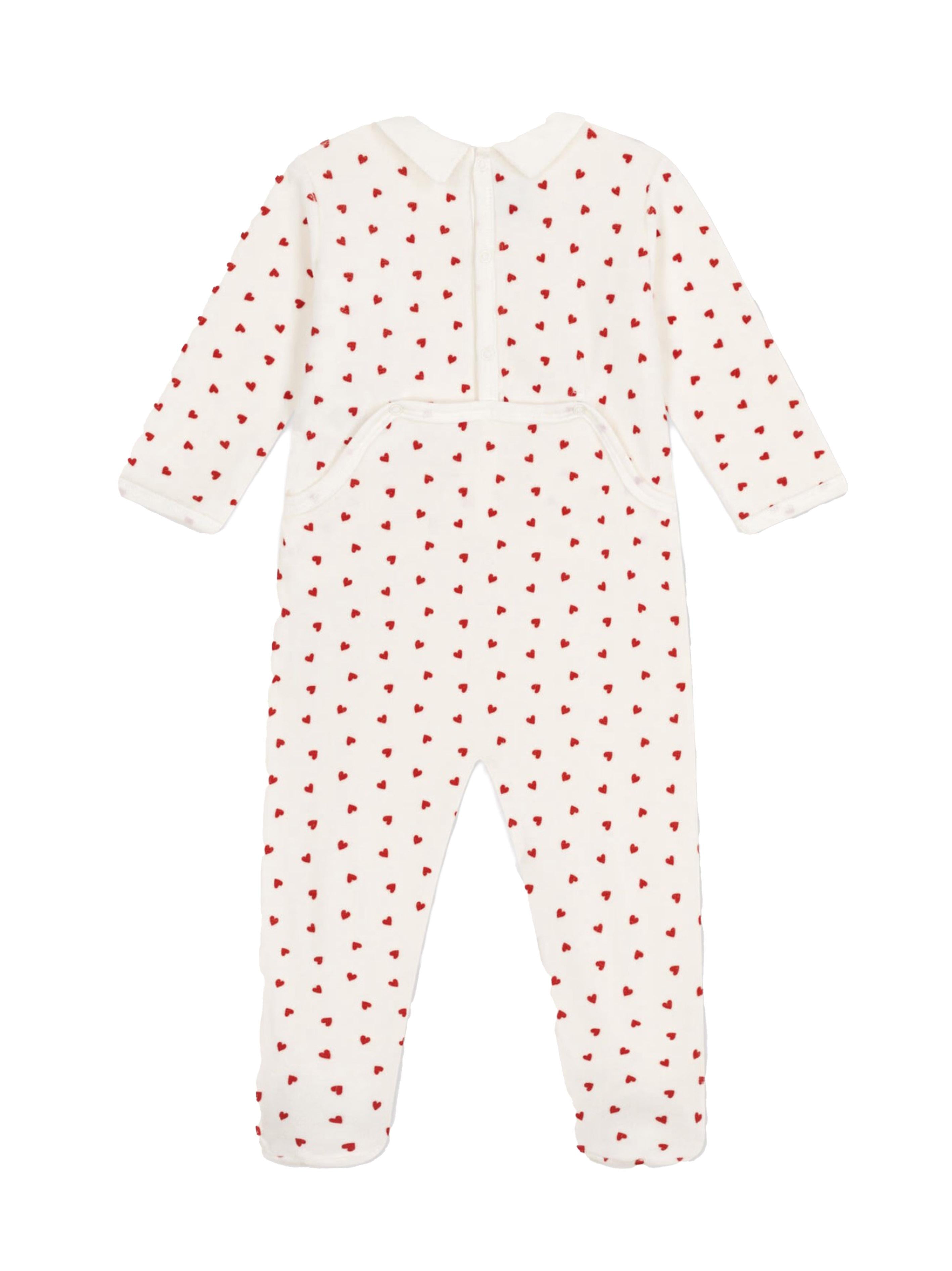 Tutina a calzino con fantasia cuori all-over A0B54 01 PETIT BATEAU KIDS 