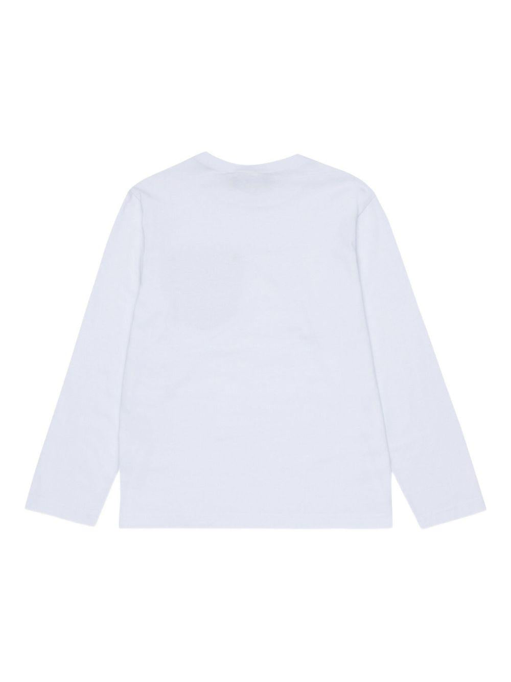 Maglia in cotone con tasca in pelle DQ3174D004G DQ100 DSQUARED KIDS 