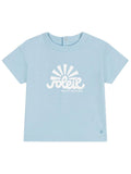 T-shirt celeste stampa frontale
