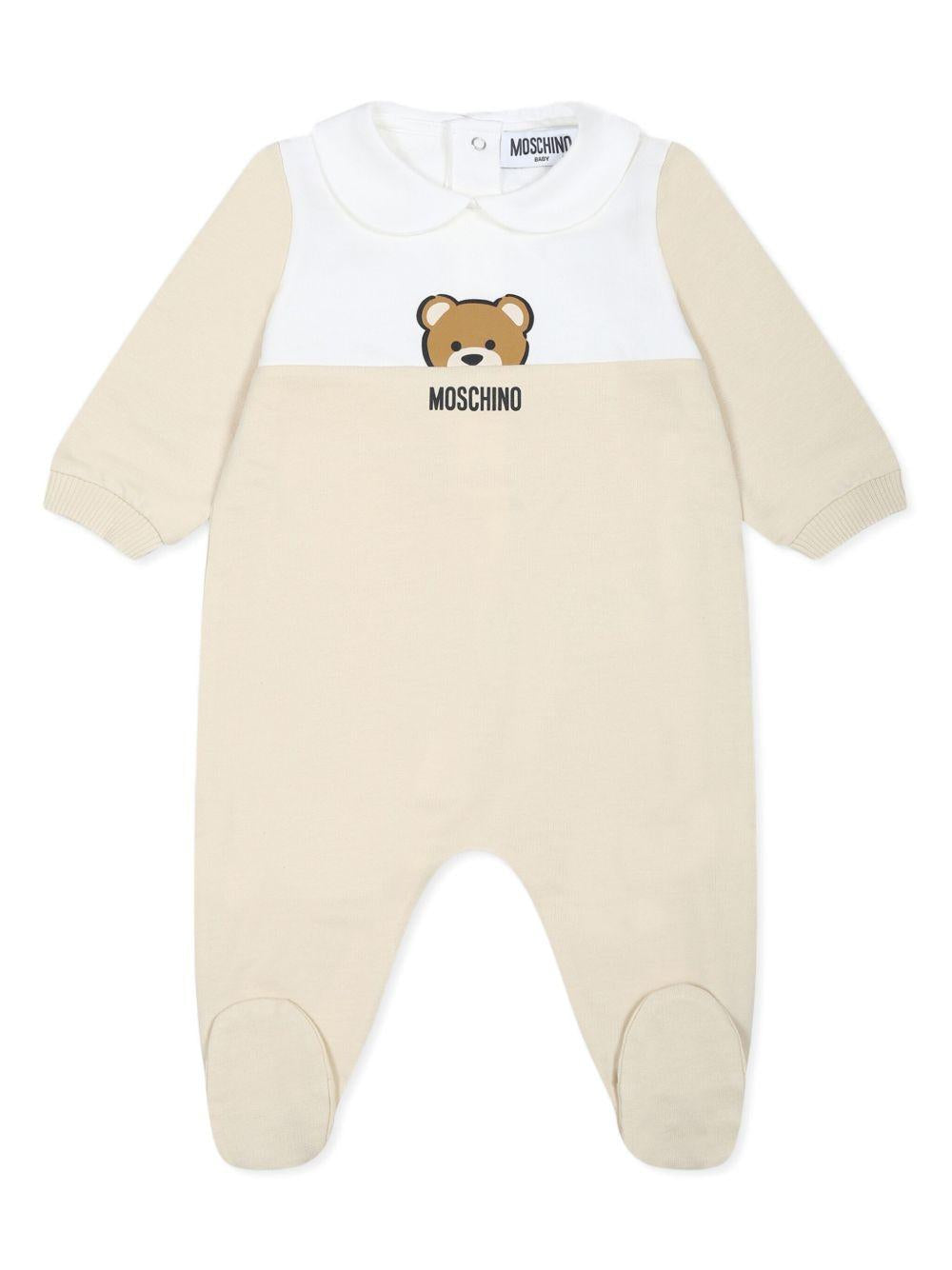 Tutina a calzino  beige-bianca mini teddy
