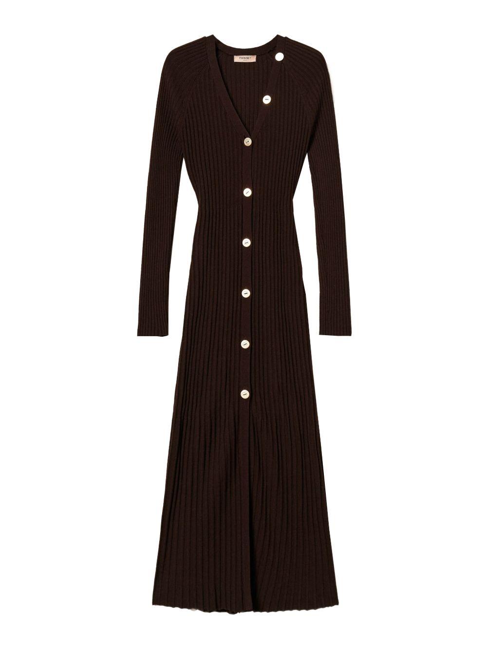 Abito Cardigan a Coste con Bottoni Dorati 252TT3400 11054 TWINSET 