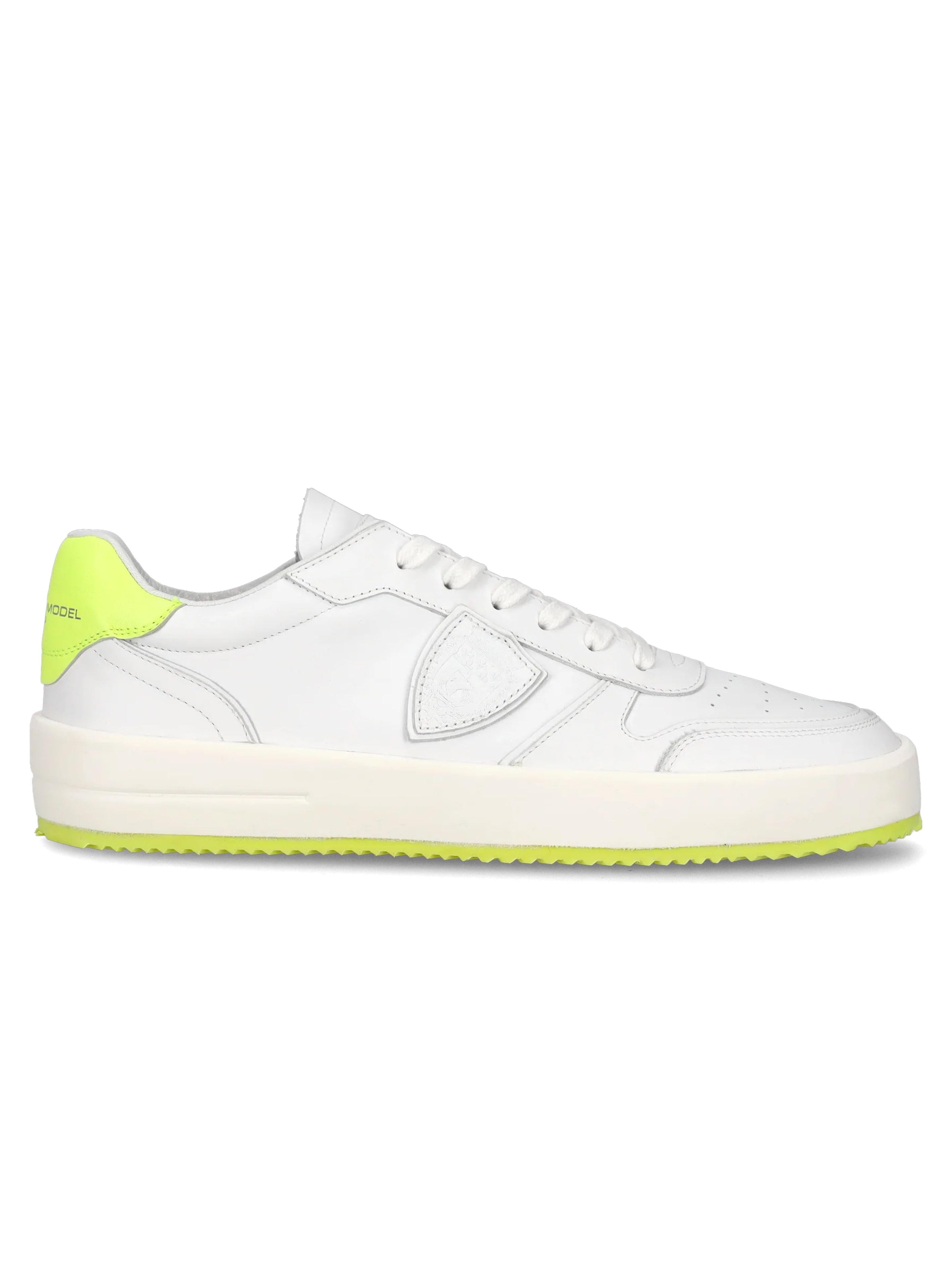 Sneakers Nice bianche/lime  uomo